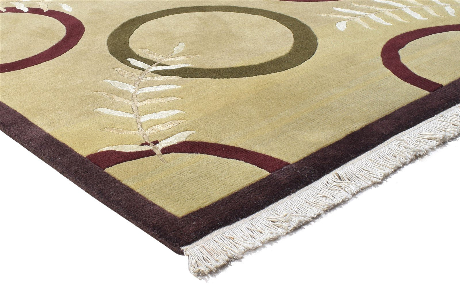 Hand Knotted Beige Wool / Silk Rug 5X7 Persian Gabbeh Tribal Room Size Carpet Area Rug