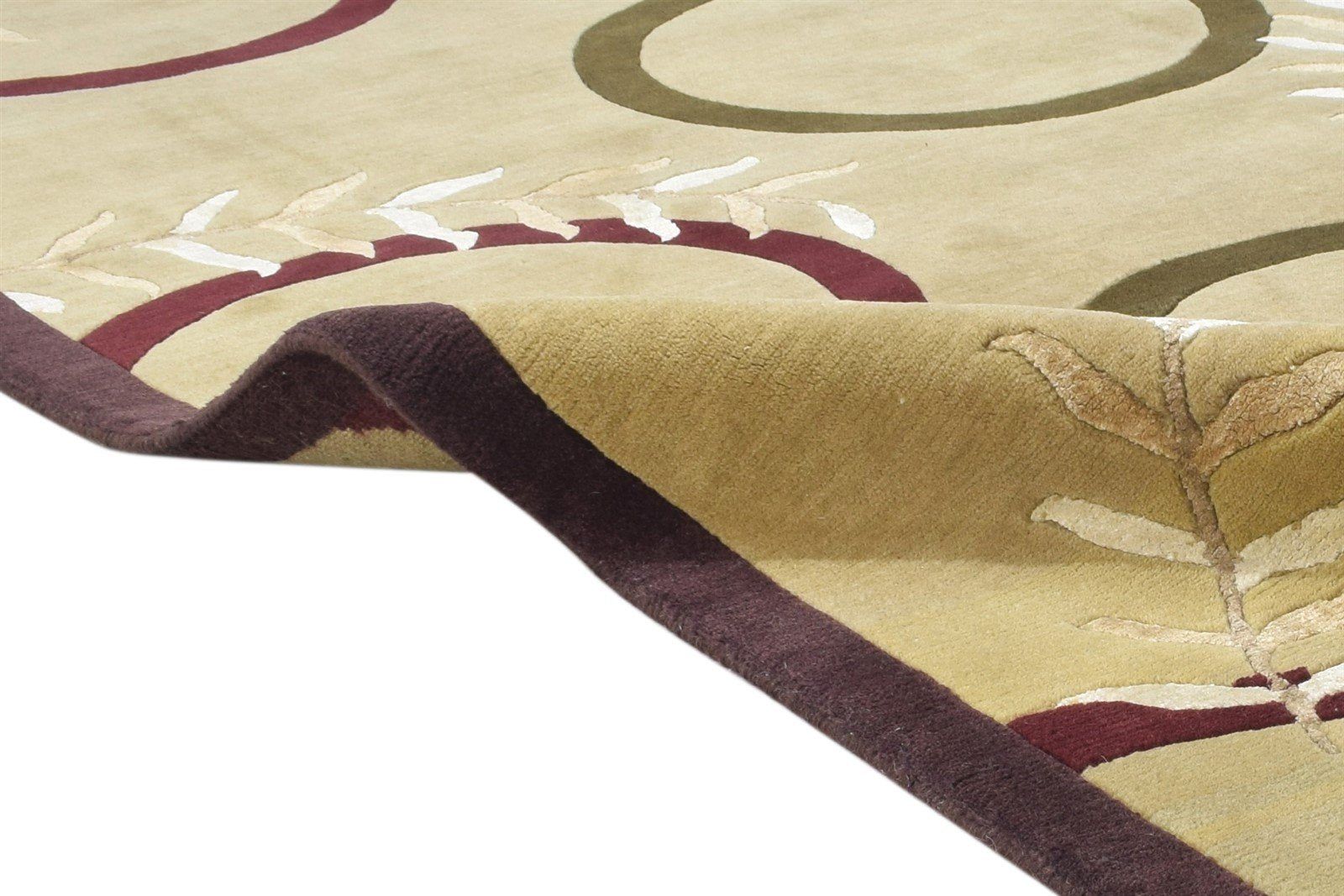 Hand Knotted Beige Wool / Silk Rug 5X7 Persian Gabbeh Tribal Room Size Carpet Area Rug