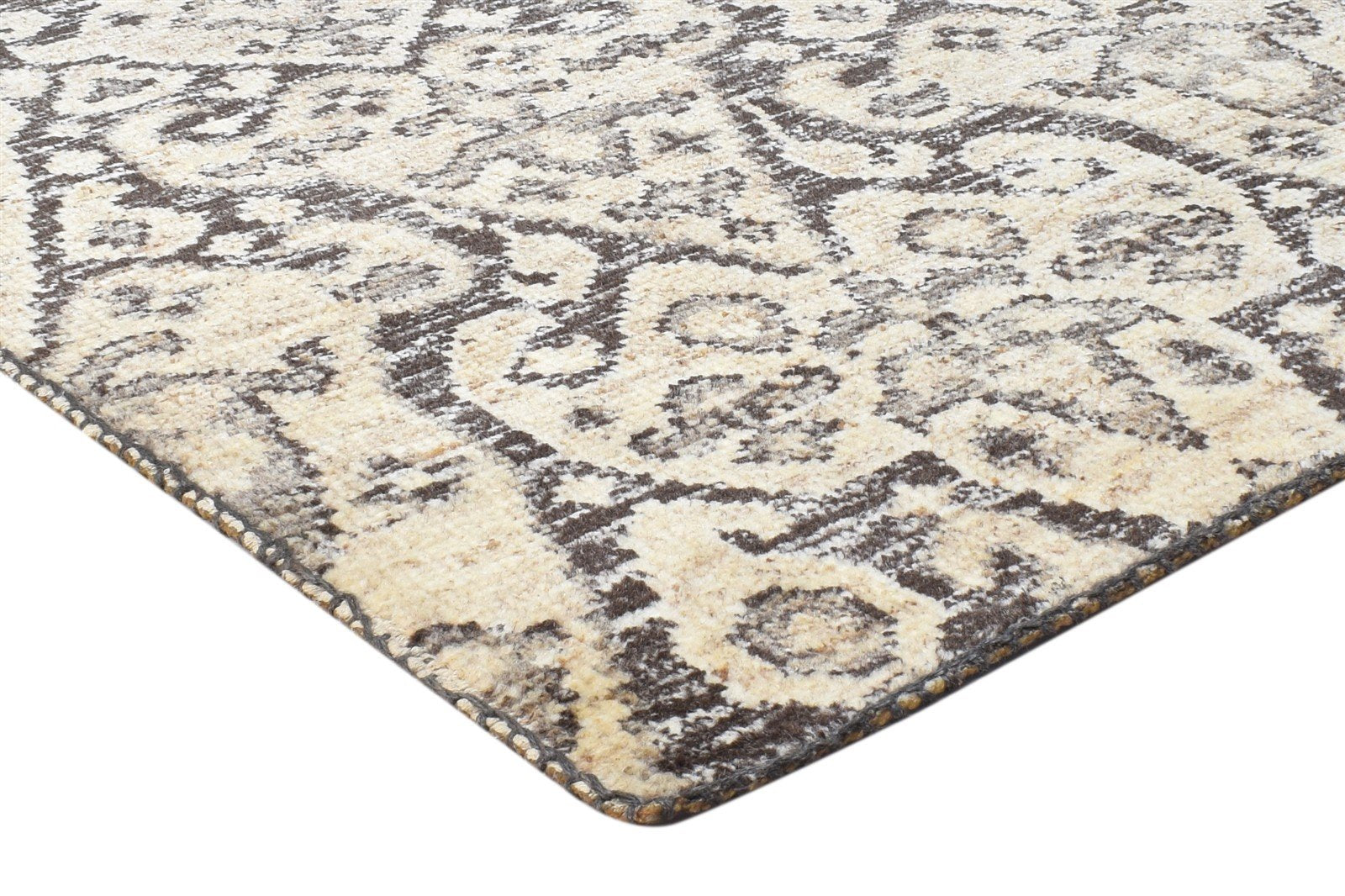 Wool Beige Rug 5' X 7' Persian Hand Knotted Oriental Ikat Room Size Carpet Area Rug