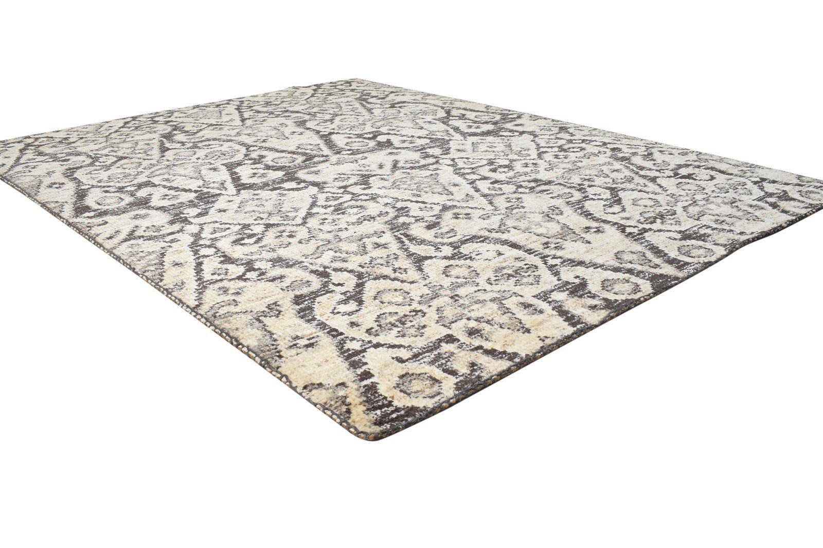 Wool Beige Rug 5' X 7' Persian Hand Knotted Oriental Ikat Room Size Carpet Area Rug