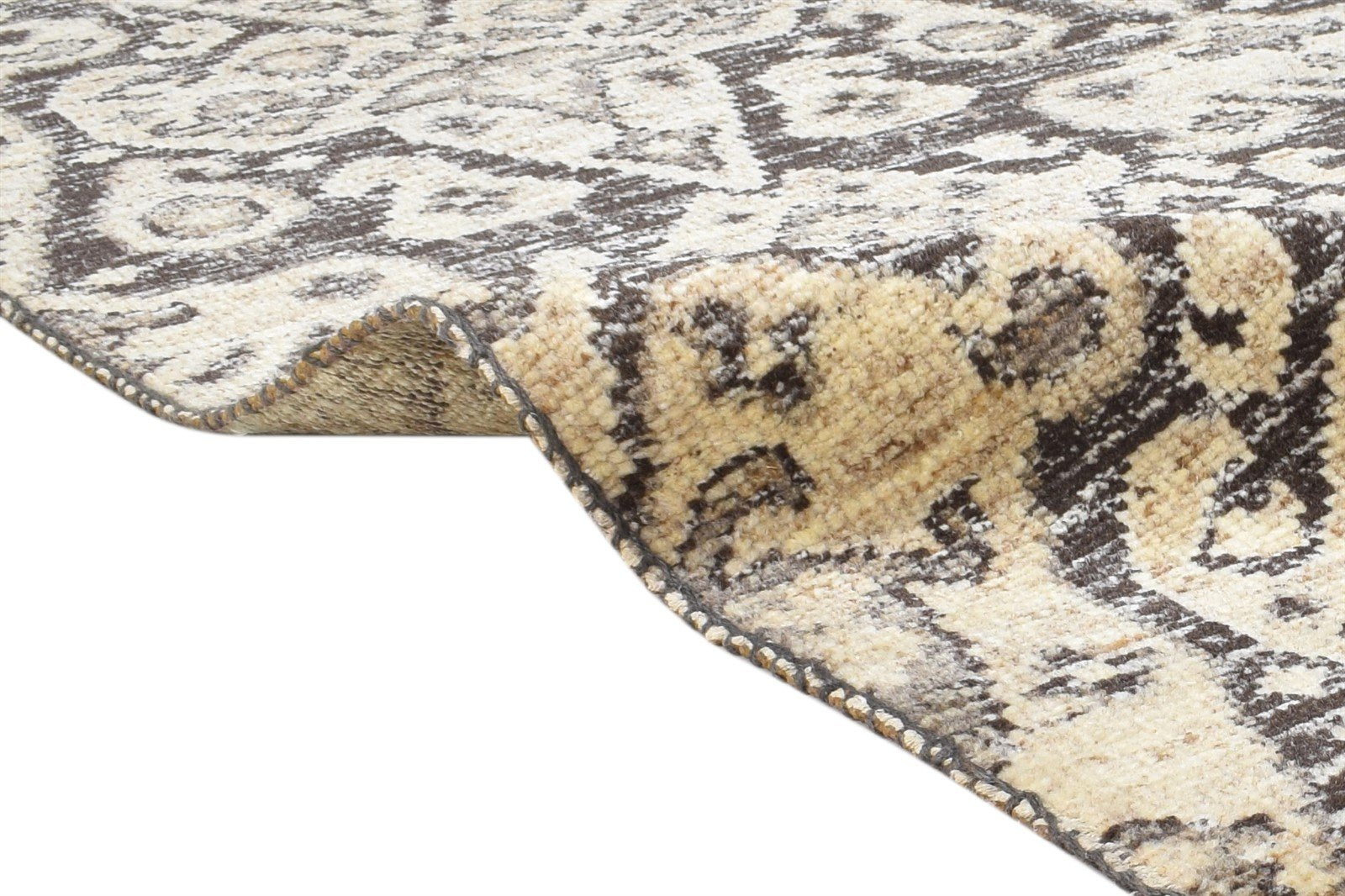 Wool Beige Rug 5' X 7' Persian Hand Knotted Oriental Ikat Room Size Carpet Area Rug