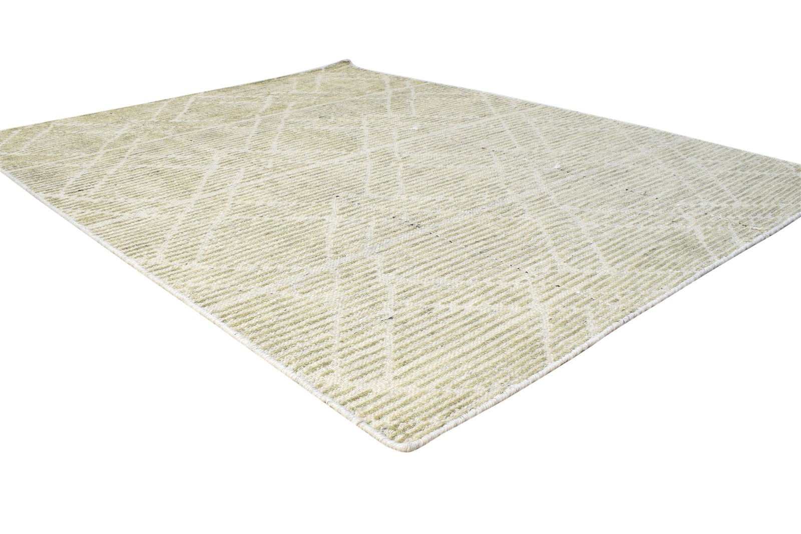5' X 7' Rug Silk Cream Modern Hand Woven Scandinavian Diamond Room Size Carpet Area Rug