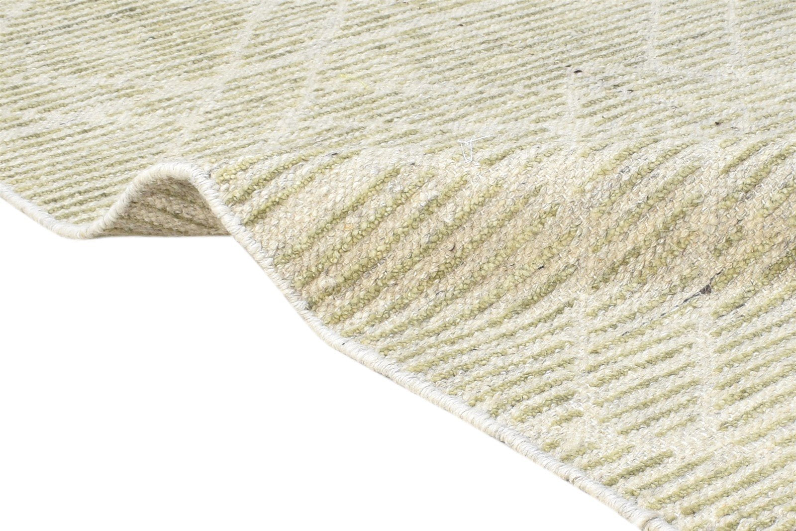 5' X 7' Rug Silk Cream Modern Hand Woven Scandinavian Diamond Room Size Carpet Area Rug