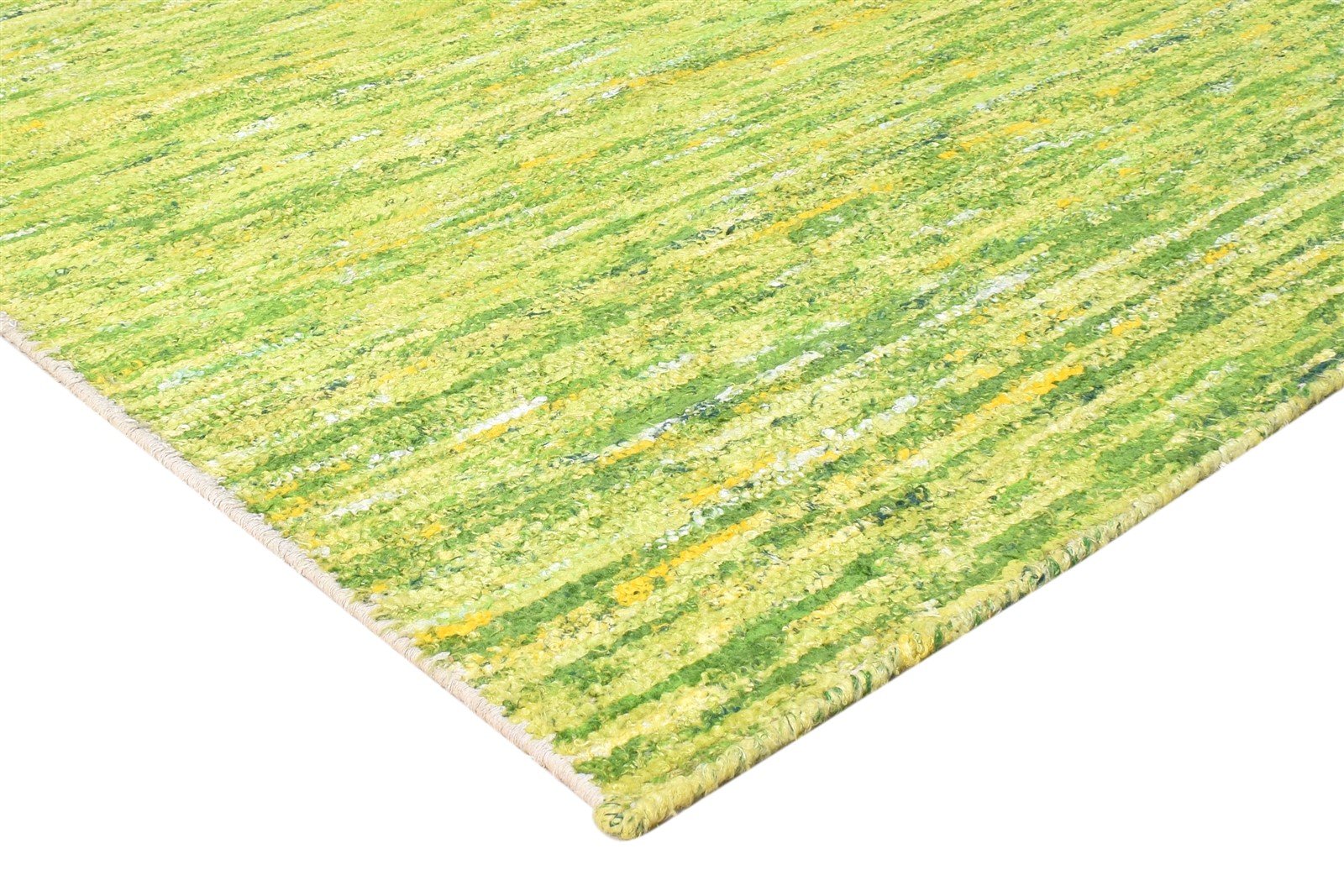 Silk Green Rug 8' X 11' Modern Hand Woven Bohemian Solid Large Carpet Area Rug