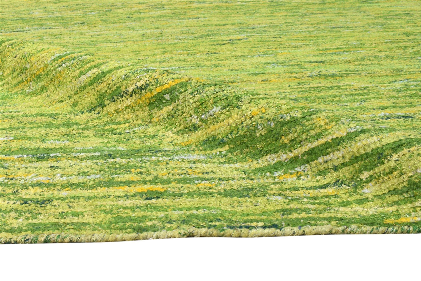 Silk Green Rug 8' X 11' Modern Hand Woven Bohemian Solid Large Carpet Area Rug