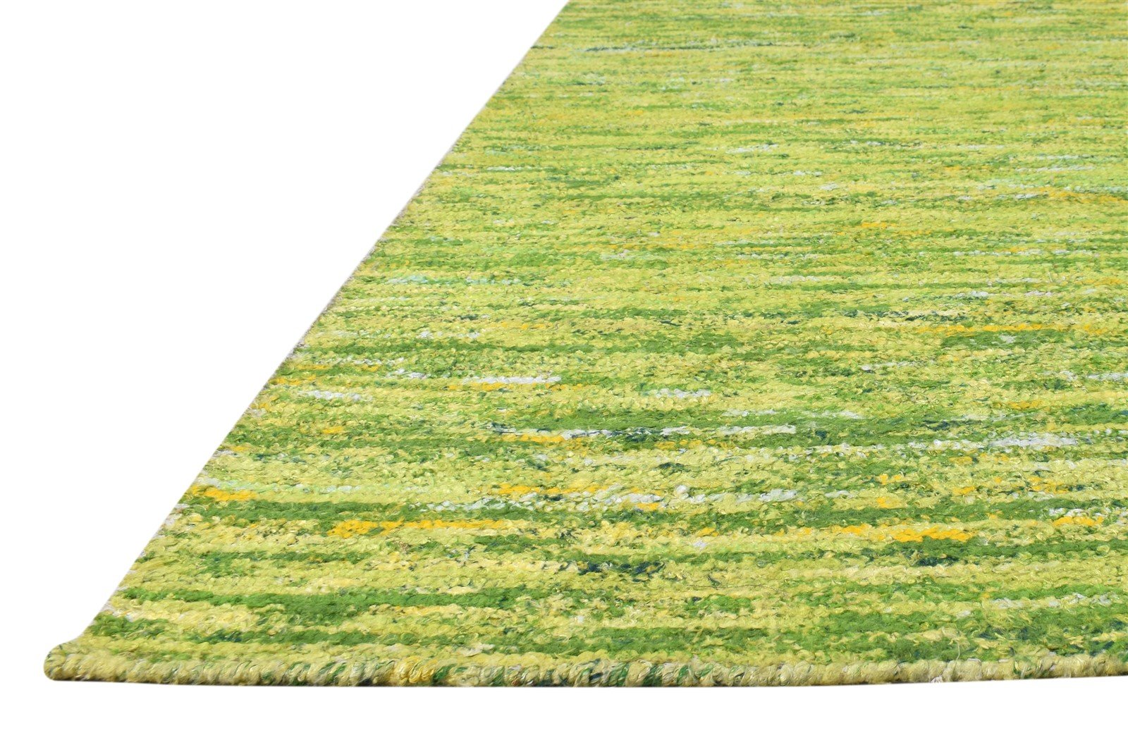 Silk Green Rug 8' X 11' Modern Hand Woven Bohemian Solid Large Carpet Area Rug
