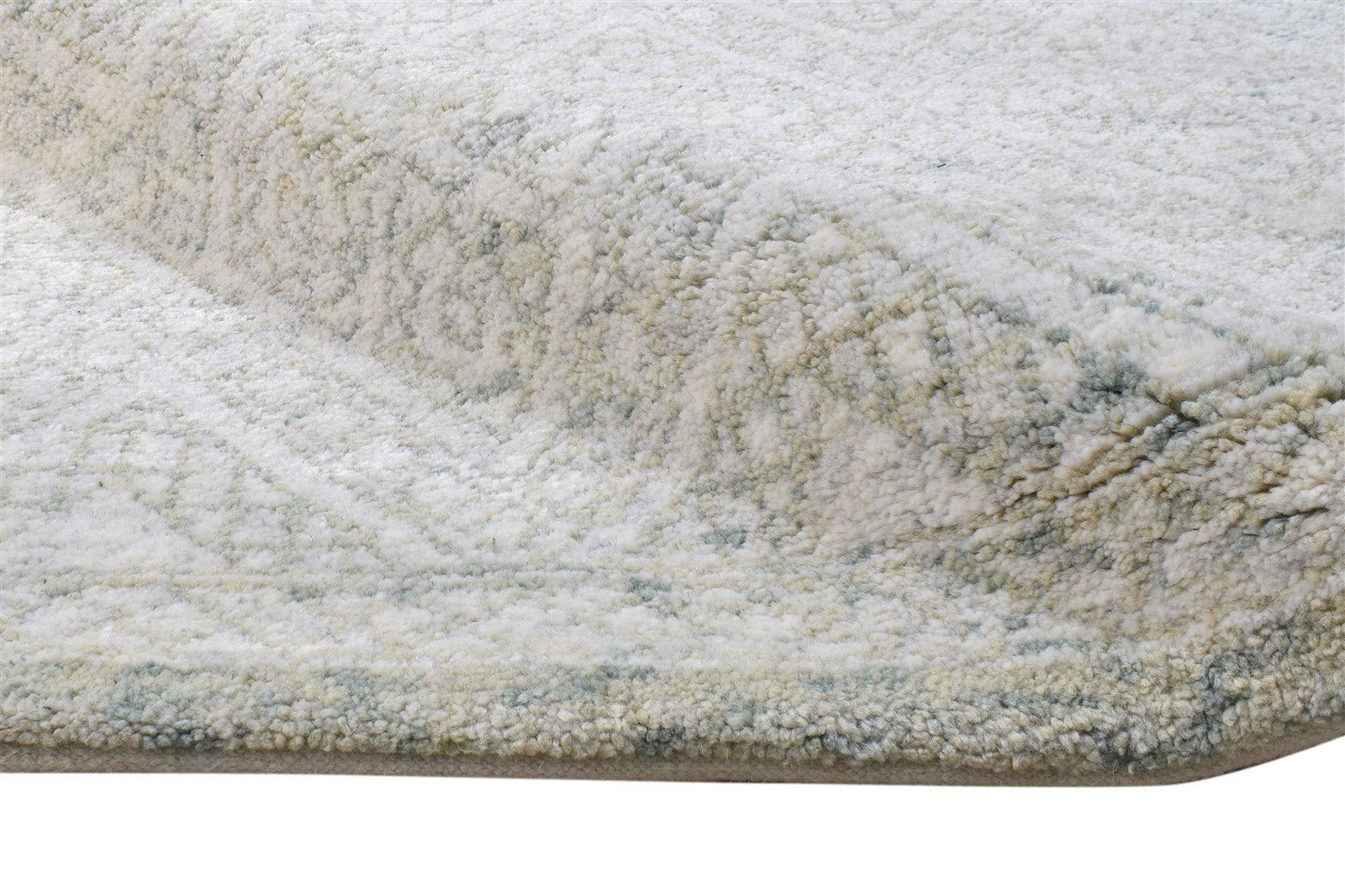 Silver Wool / Silk Rug 9X12 Modern Hand Woven Moroccan Diamond Extra Large Area Rug