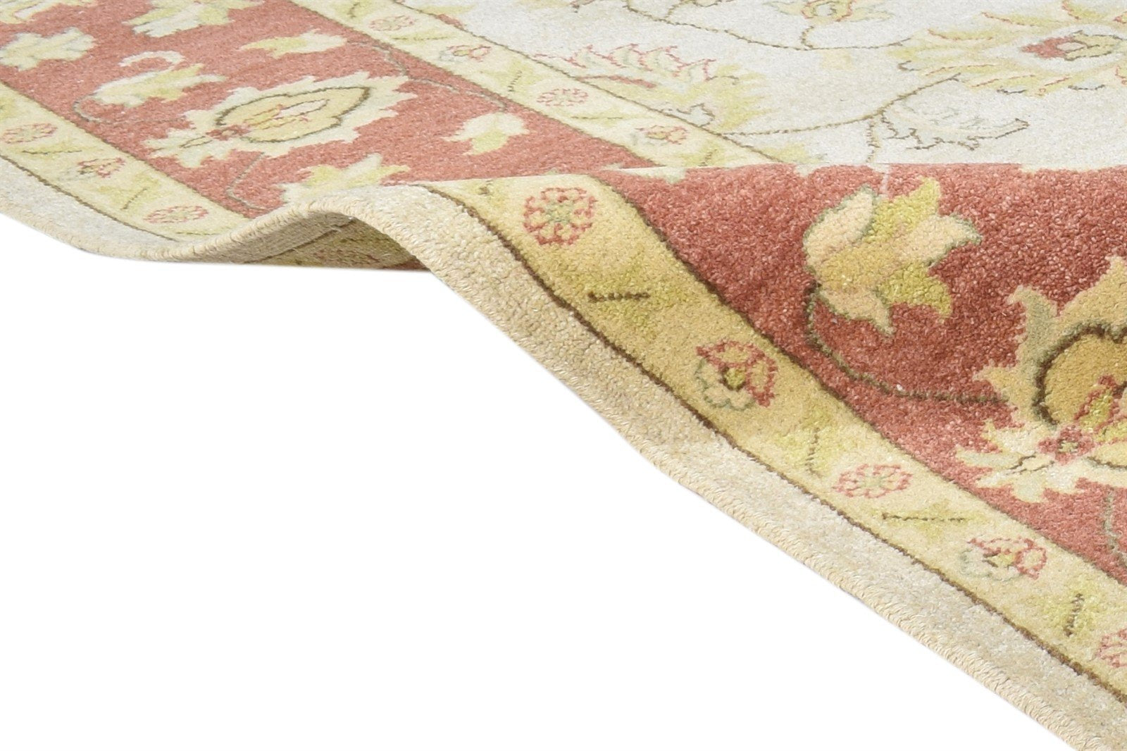 6' X 9' Rug Wool Cream Persian Hand Knotted Oushak Oriental Room Size Carpet Area Rug