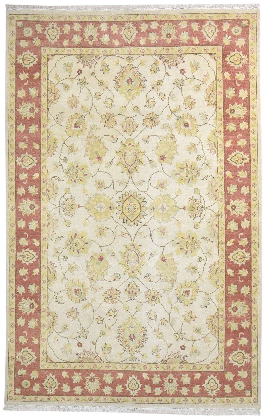 6' X 9' Rug Wool Cream Persian Hand Knotted Oushak Oriental Room Size Carpet Area Rug