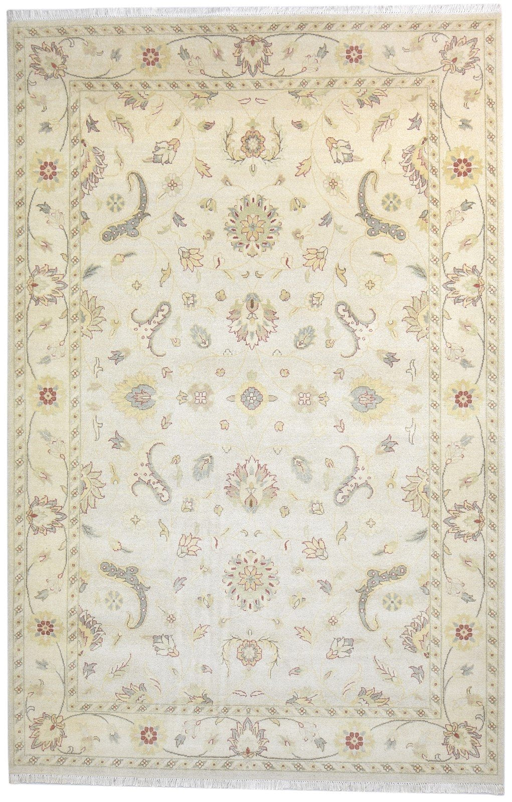6' X 9' Rug Wool Beige Persian Hand Knotted Oushak Oriental Room Size Carpet Area Rug