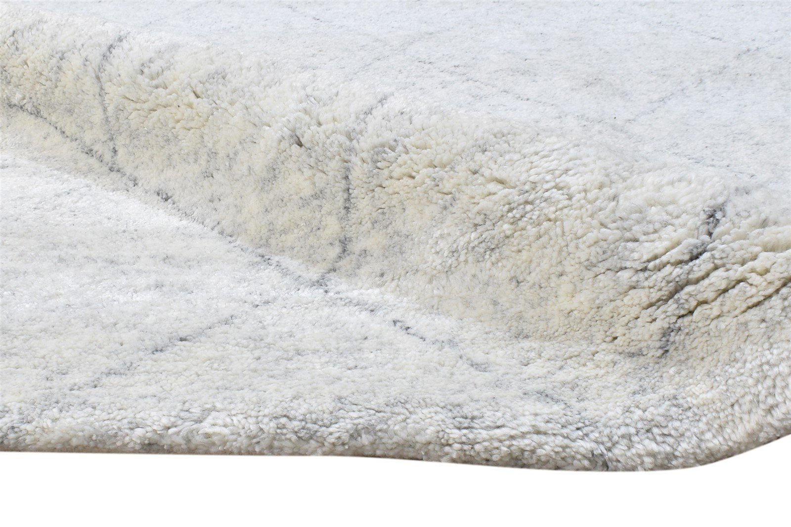 Silver Wool / Silk Rug 8X10 Modern Hand Knotted Moroccan Trellis Large Carpet Area Rug