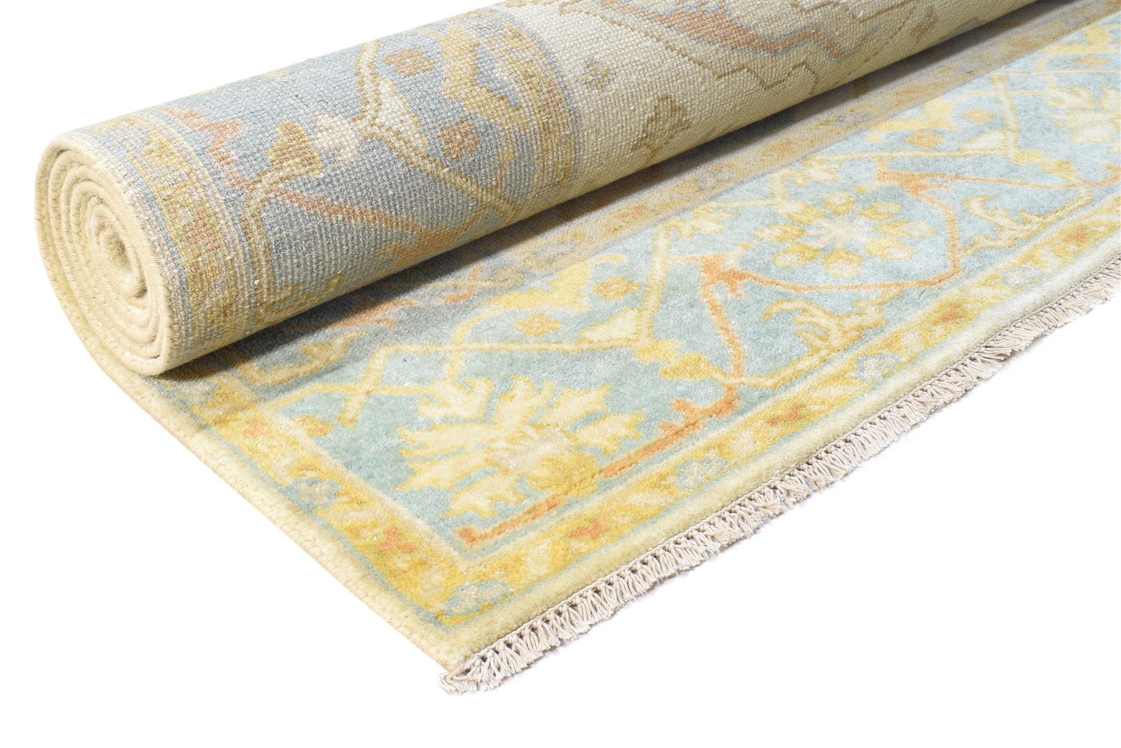 Wool Beige Rug 6' X 9' Persian Hand Knotted Oushak Oriental Large Carpet Area Rug