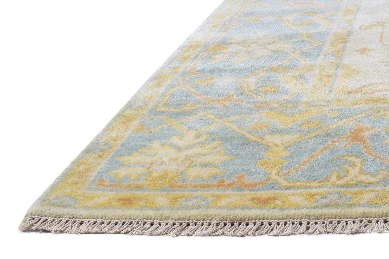 Wool Beige Rug 6' X 9' Persian Hand Knotted Oushak Oriental Large Carpet Area Rug