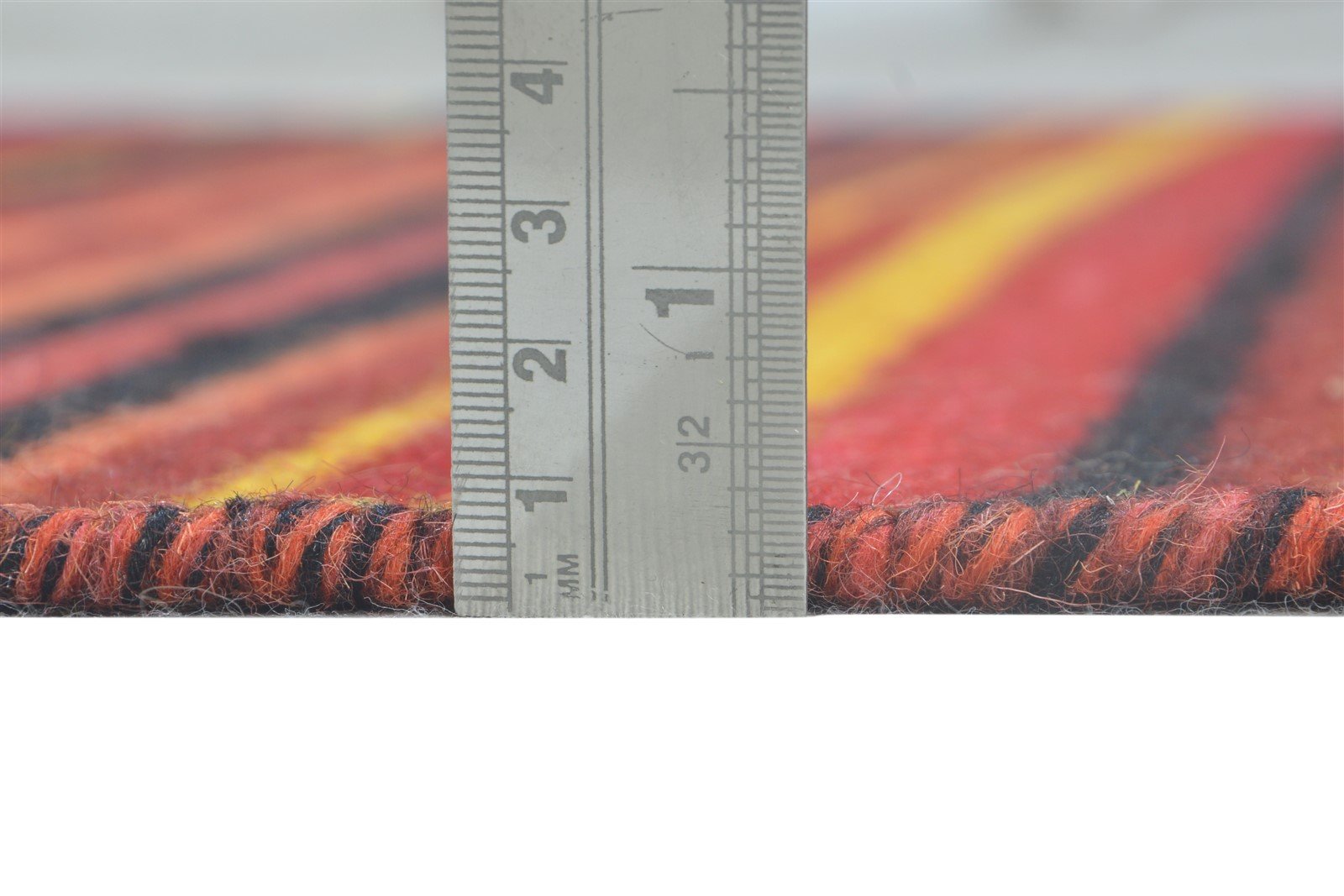 Wool Multi Color Rug 4' X 6' Modern Dhurrie Bohemian Striped Room Size Carpet Area Rug