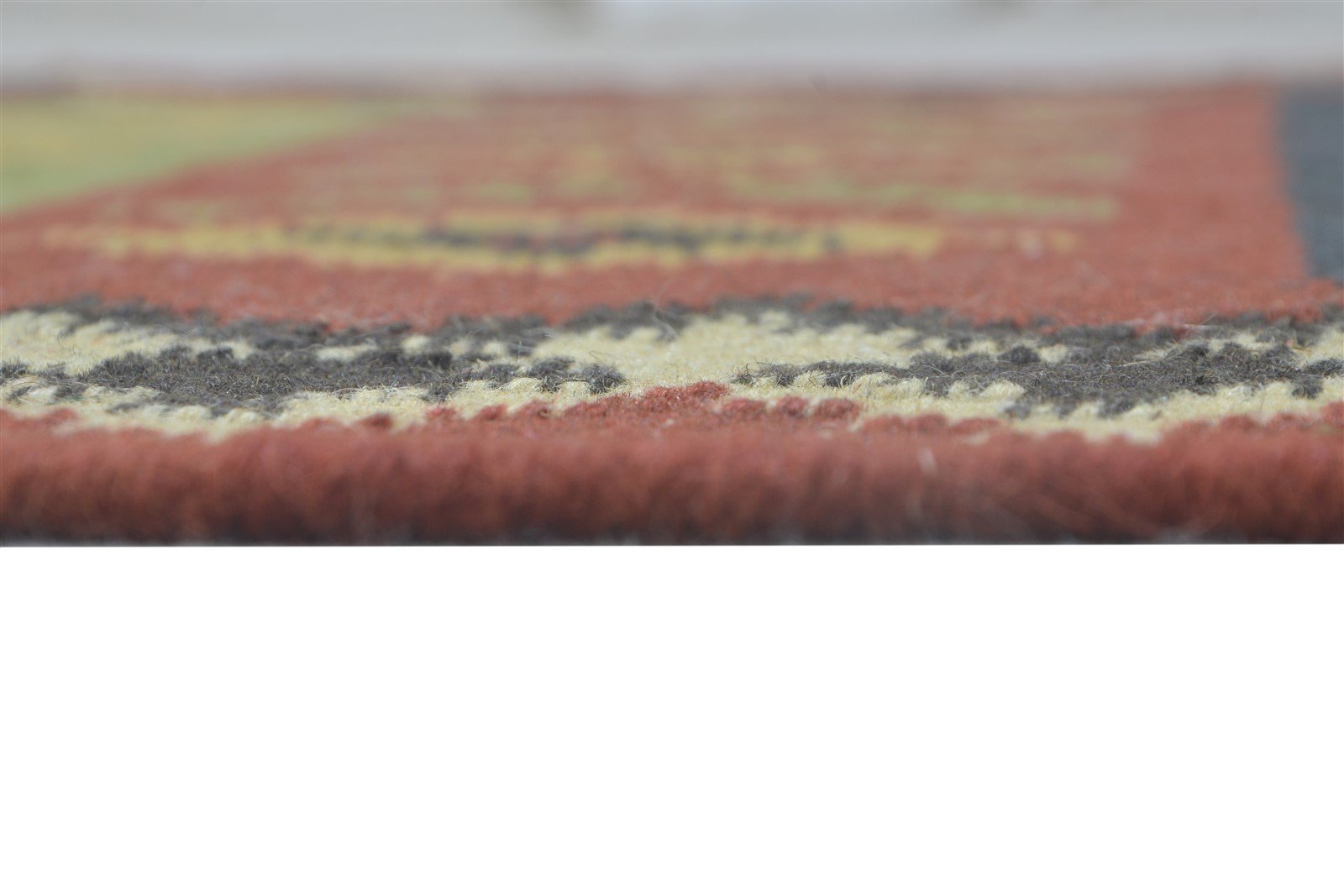 Red Wool Rug 4' X 6' Southwestern Dhurrie American Tribal Room Size Carpet Area Rug