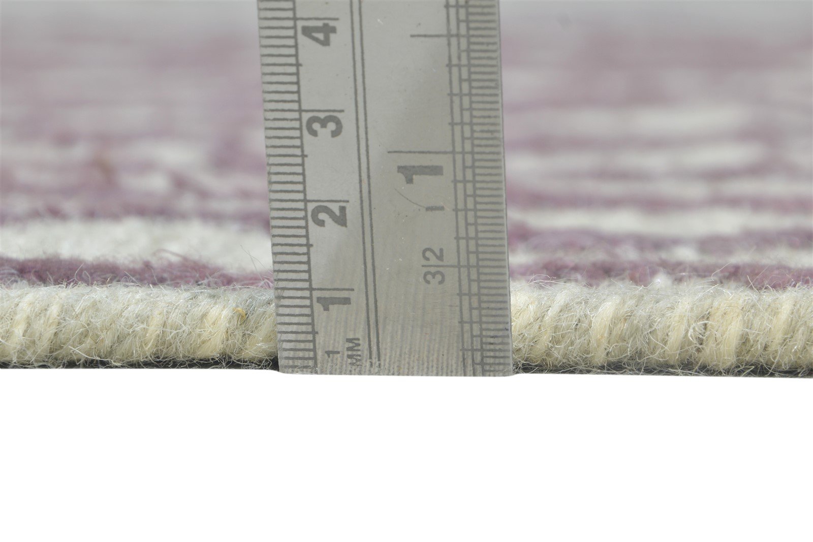 Wool Purple Rug 4' X 6' Modern Dhurrie Moroccan Trellis Room Size Carpet Area Rug