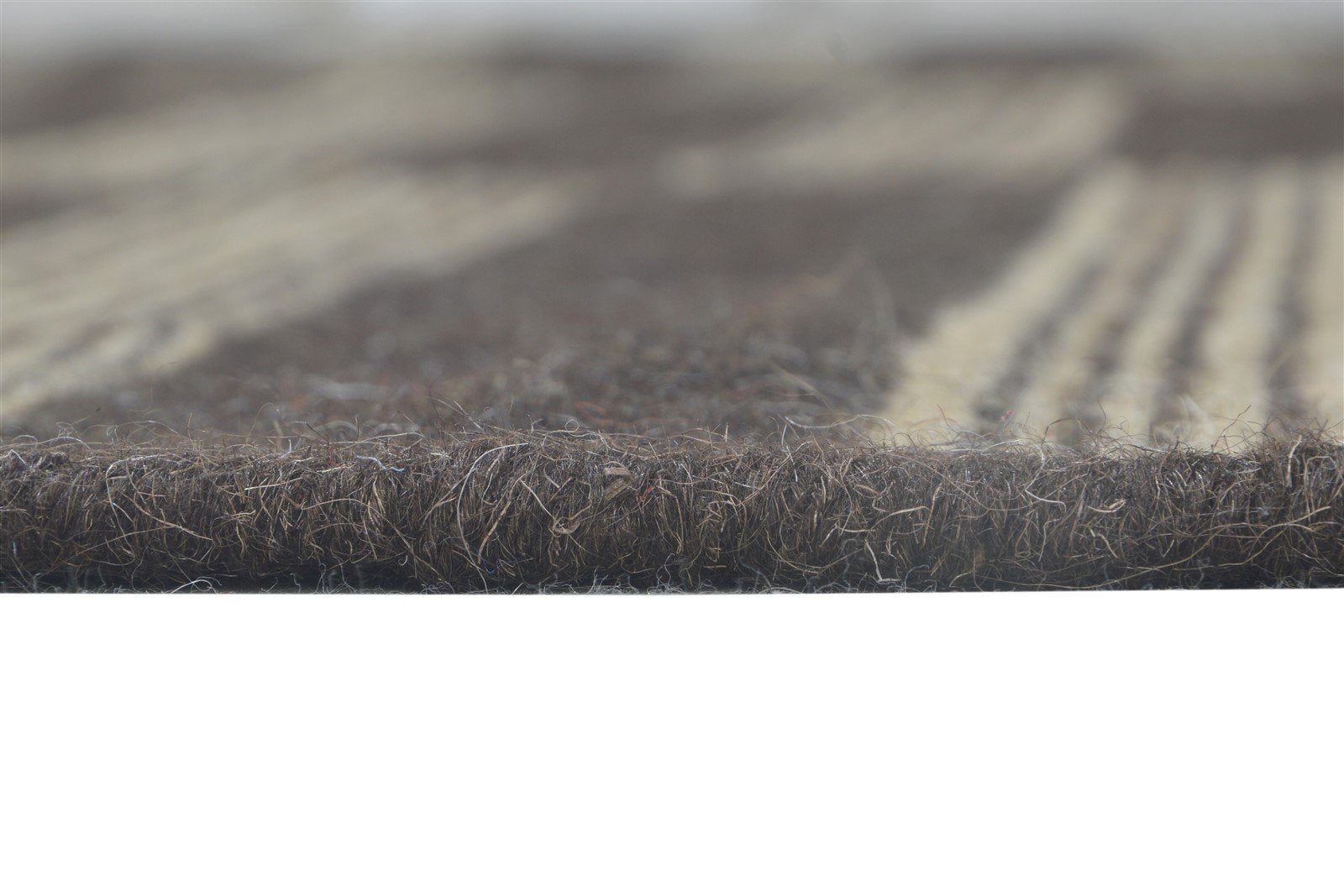 6' X 8' Rug Wool Chocolate Modern Dhurrie Scandinavian Striped Room Size Carpet Area Rug