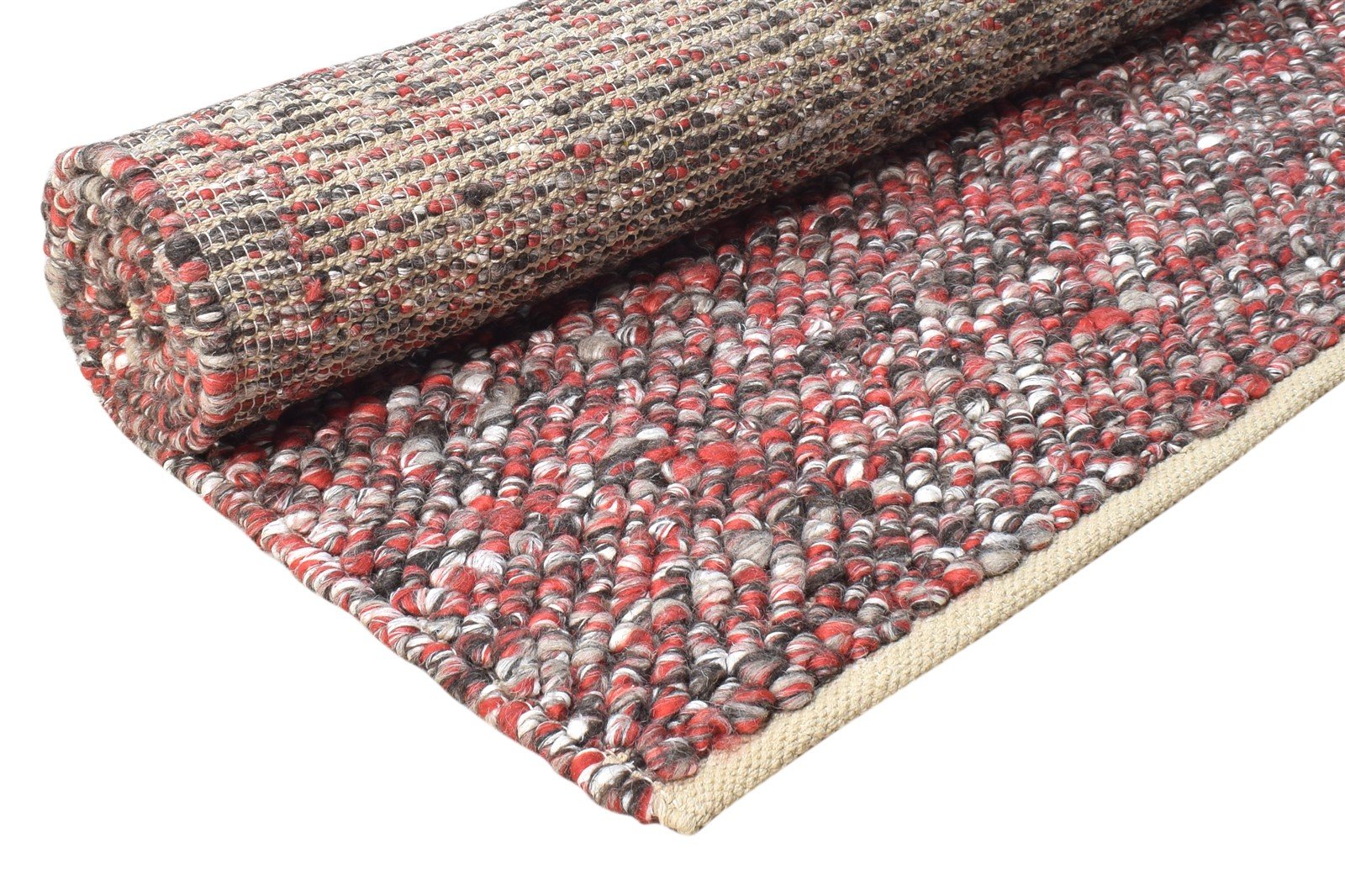 Red Wool Rug 5' X 7' Modern Hand Woven Bohemian Solid Room Size Carpet Area Rug