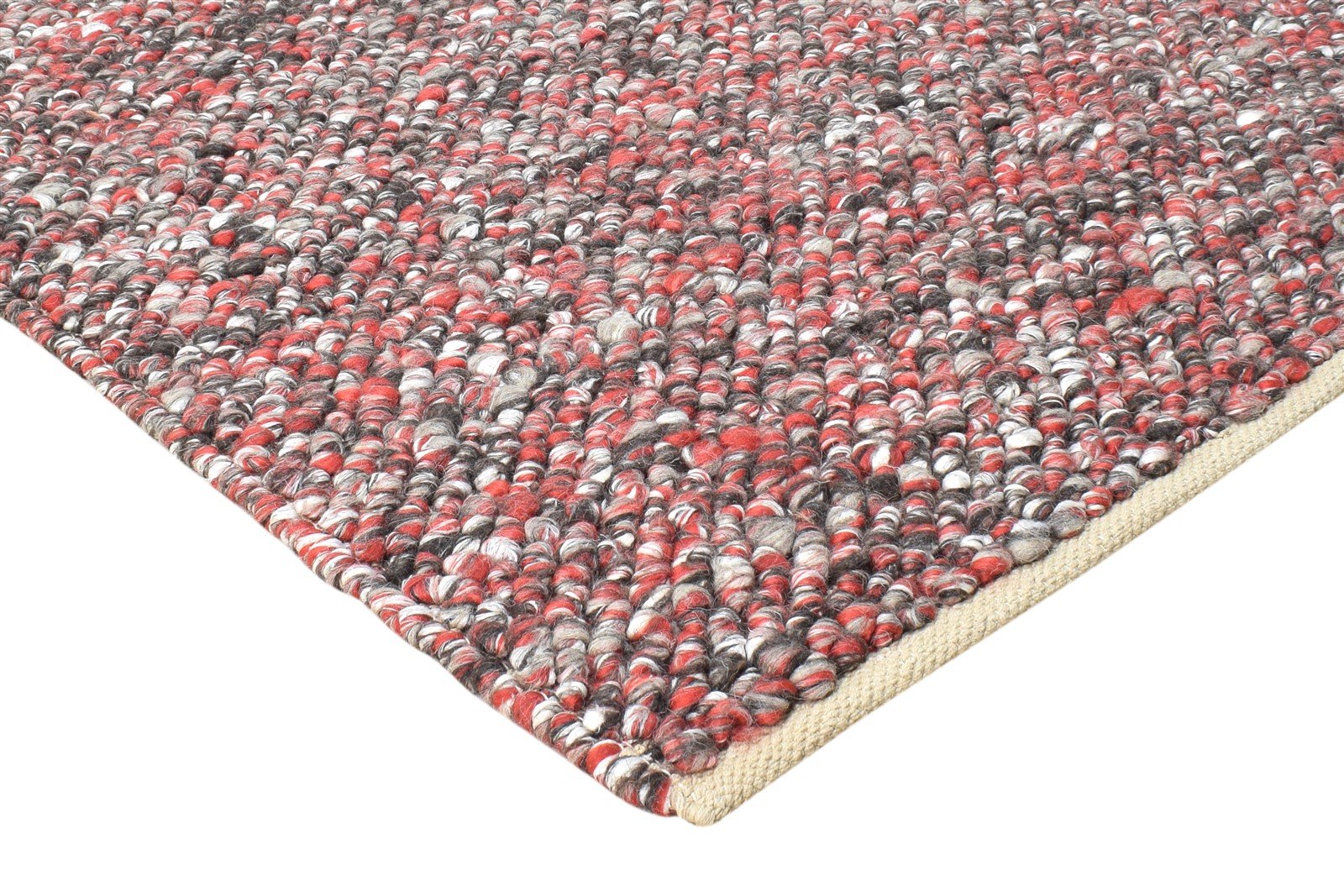Red Wool Rug 5' X 7' Modern Hand Woven Bohemian Solid Room Size Carpet Area Rug