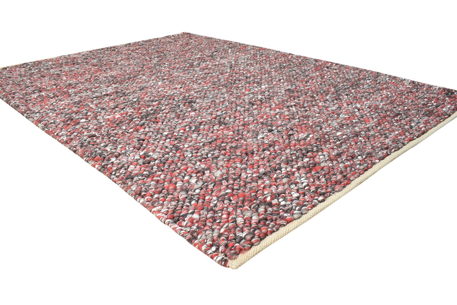 Red Wool Rug 5' X 7' Modern Hand Woven Bohemian Solid Room Size Carpet Area Rug