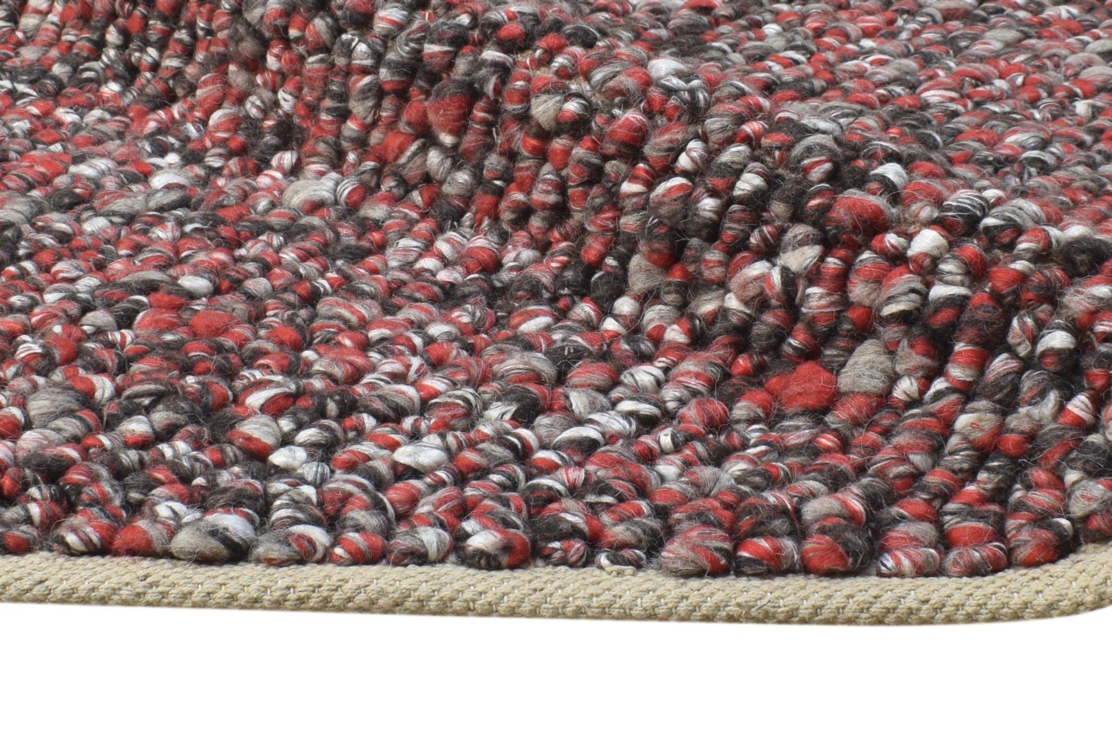 Red Wool Rug 5' X 7' Modern Hand Woven Bohemian Solid Room Size Carpet Area Rug