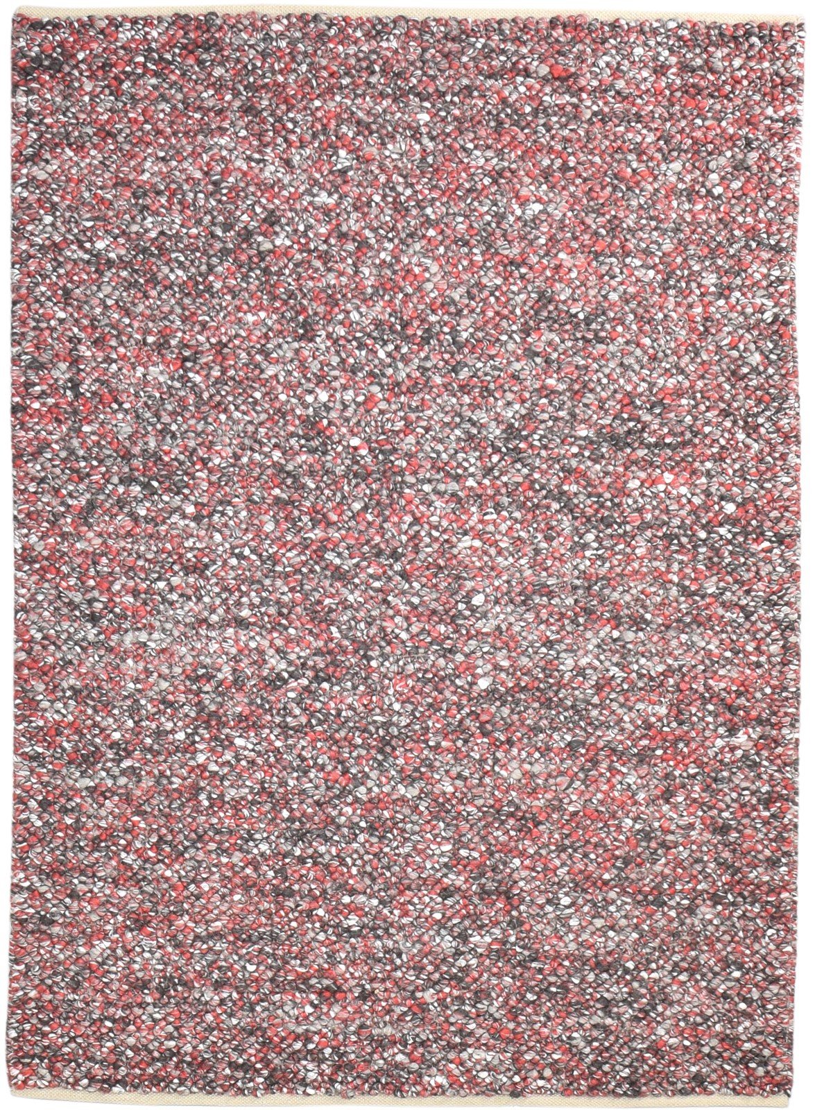 Red Wool Rug 5' X 7' Modern Hand Woven Bohemian Solid Room Size Carpet Area Rug