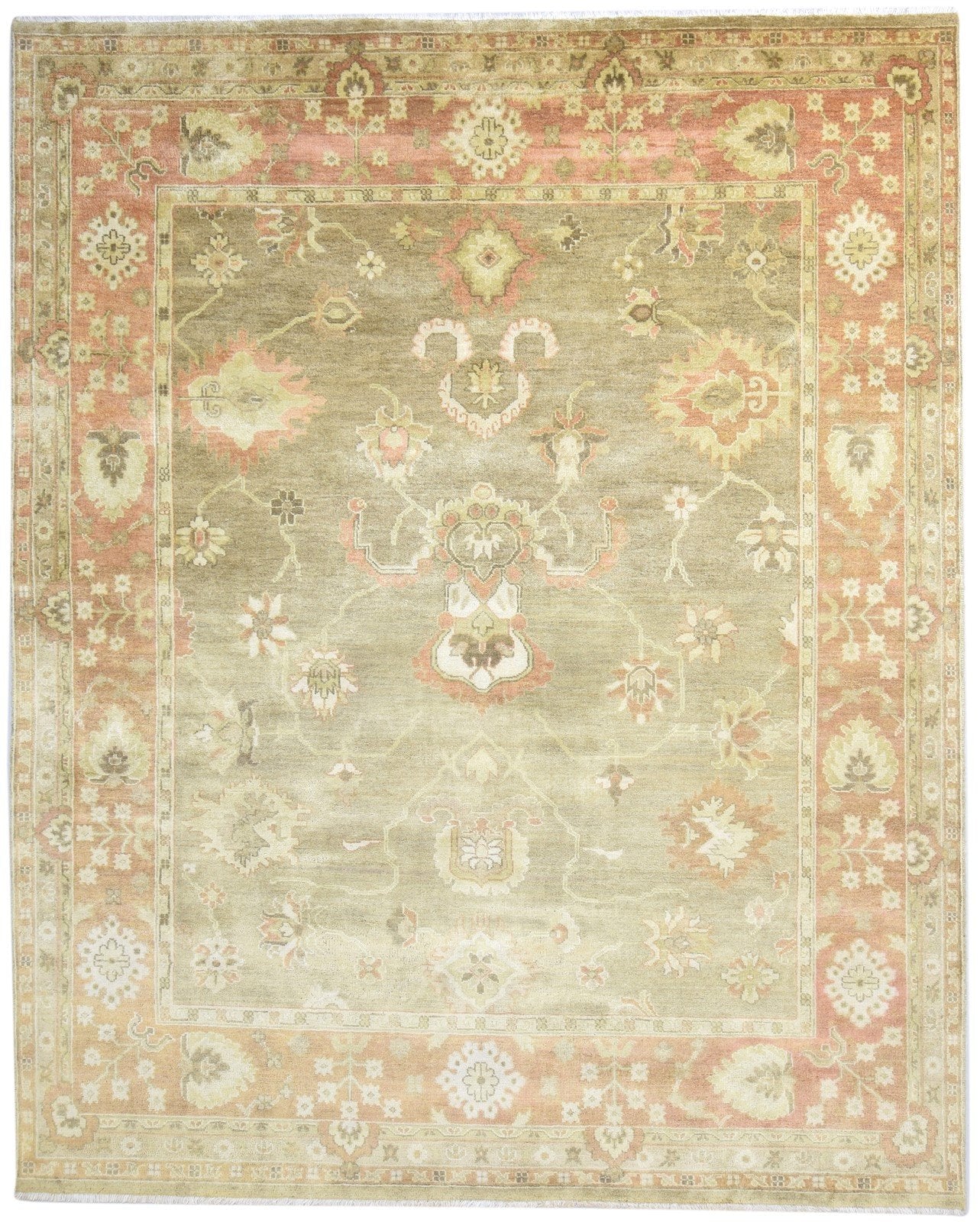 8' X 10' Rug Wool Sage Persian Hand Knotted Oushak Oriental Large Carpet Area Rug