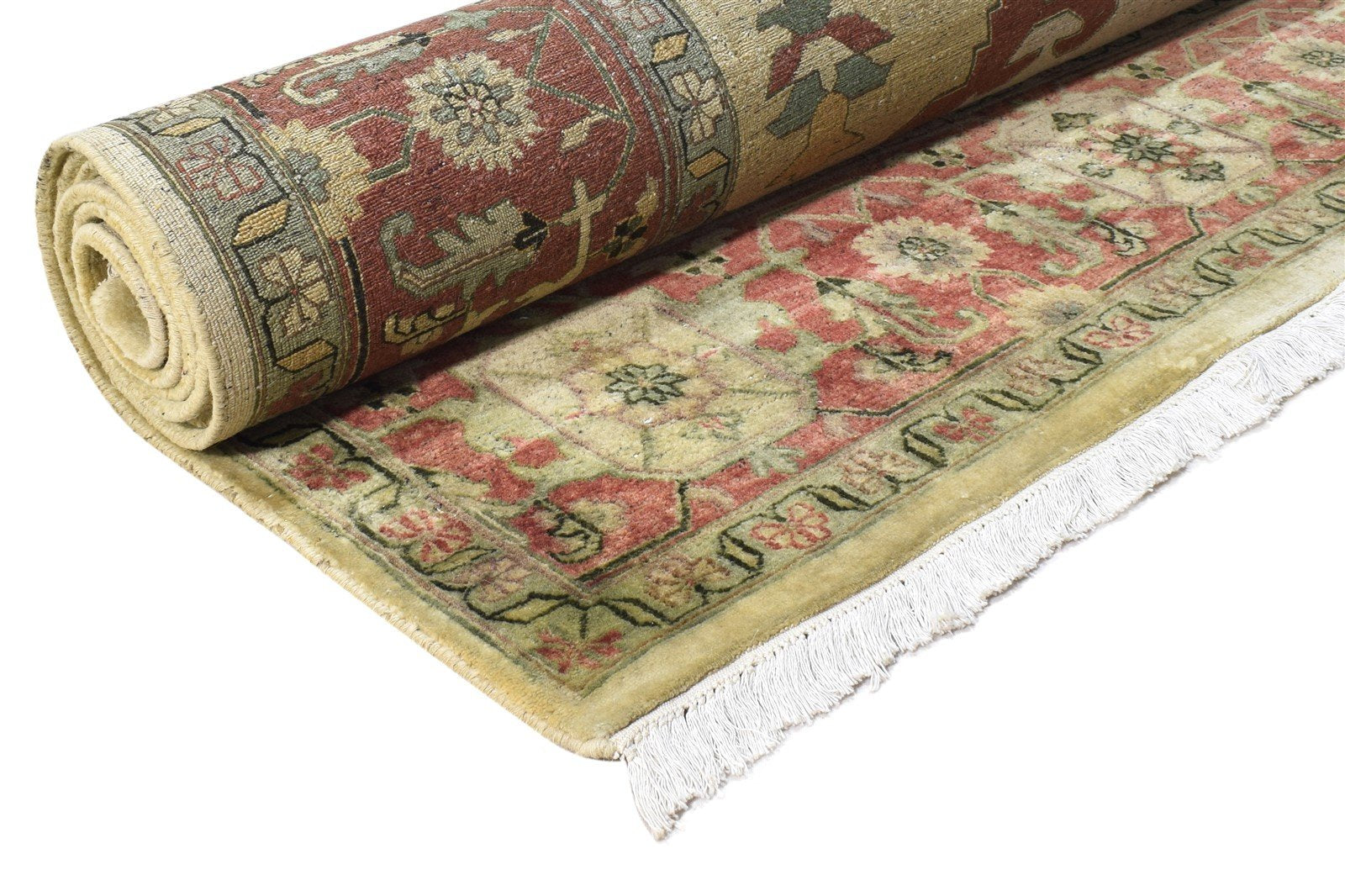Hand Knotted Beige Wool Rug 8' X 10' Persian Serapi Oriental Large Carpet Area Rug