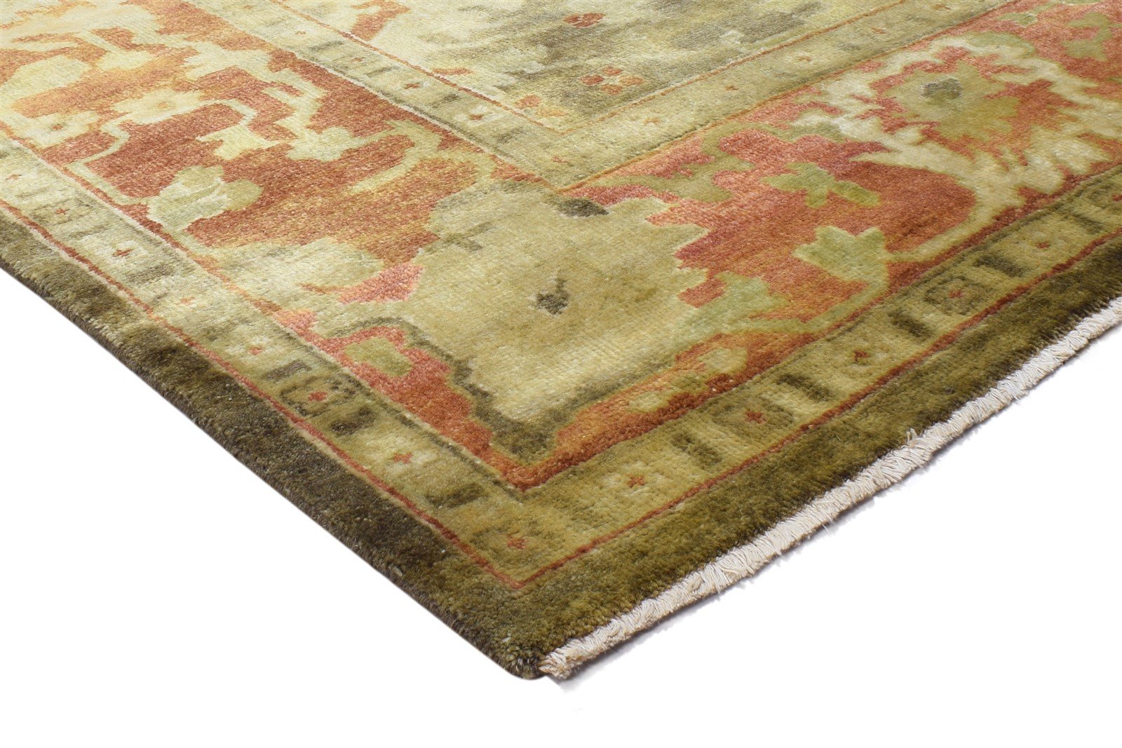 Hand Knotted Dark Grey Wool Rug 8' X 10' Persian Oushak Oriental Large Carpet Area Rug