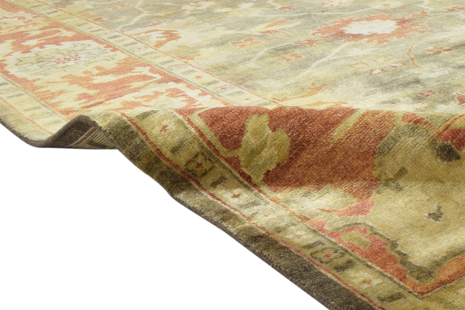 Hand Knotted Dark Grey Wool Rug 8' X 10' Persian Oushak Oriental Large Carpet Area Rug