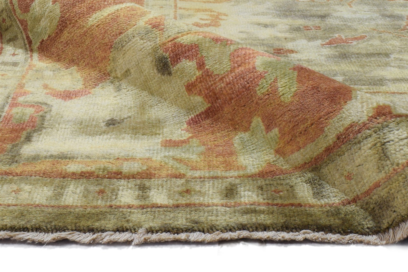Hand Knotted Dark Grey Wool Rug 8' X 10' Persian Oushak Oriental Large Carpet Area Rug