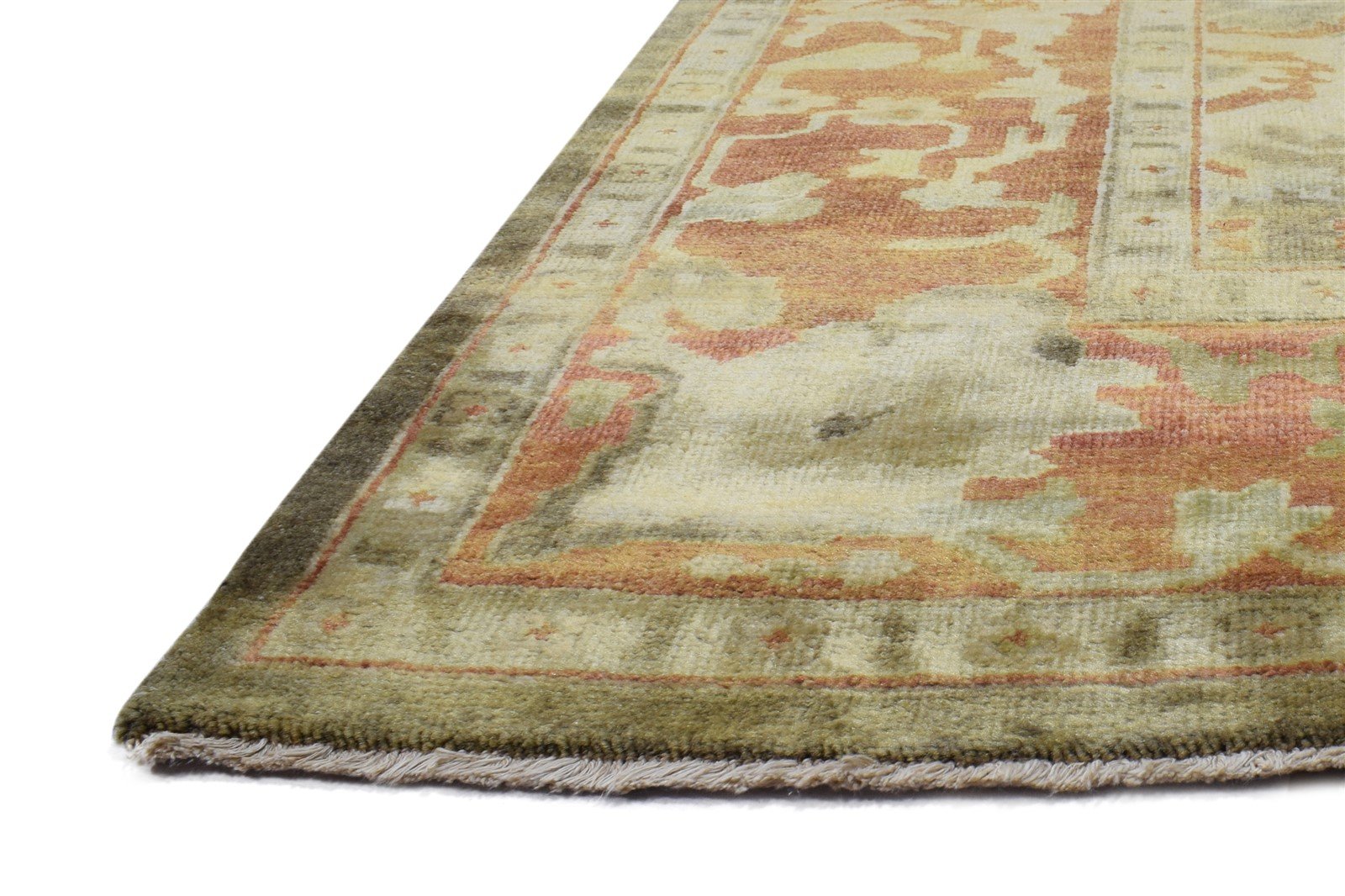 Hand Knotted Dark Grey Wool Rug 8' X 10' Persian Oushak Oriental Large Carpet Area Rug