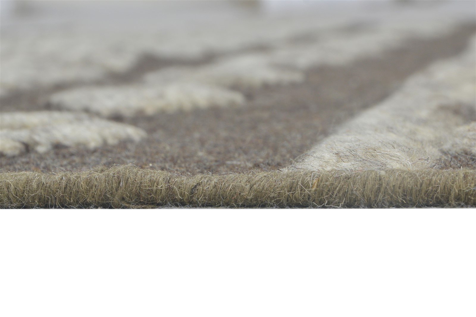 Wool Brown Rug 5' X 8' Modern Dhurrie Scandinavian Nordic Room Size Carpet Area Rug