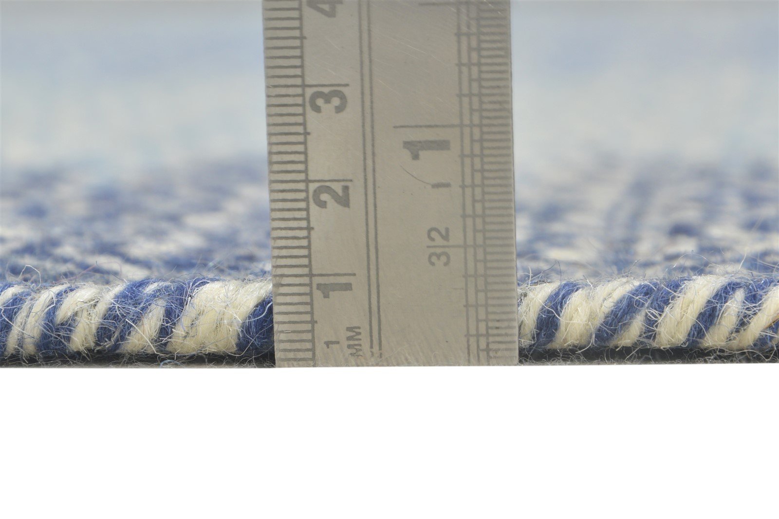 Wool Blue Rug 5' X 8' Modern Dhurrie Shibori Ombre Room Size Carpet Area Rug