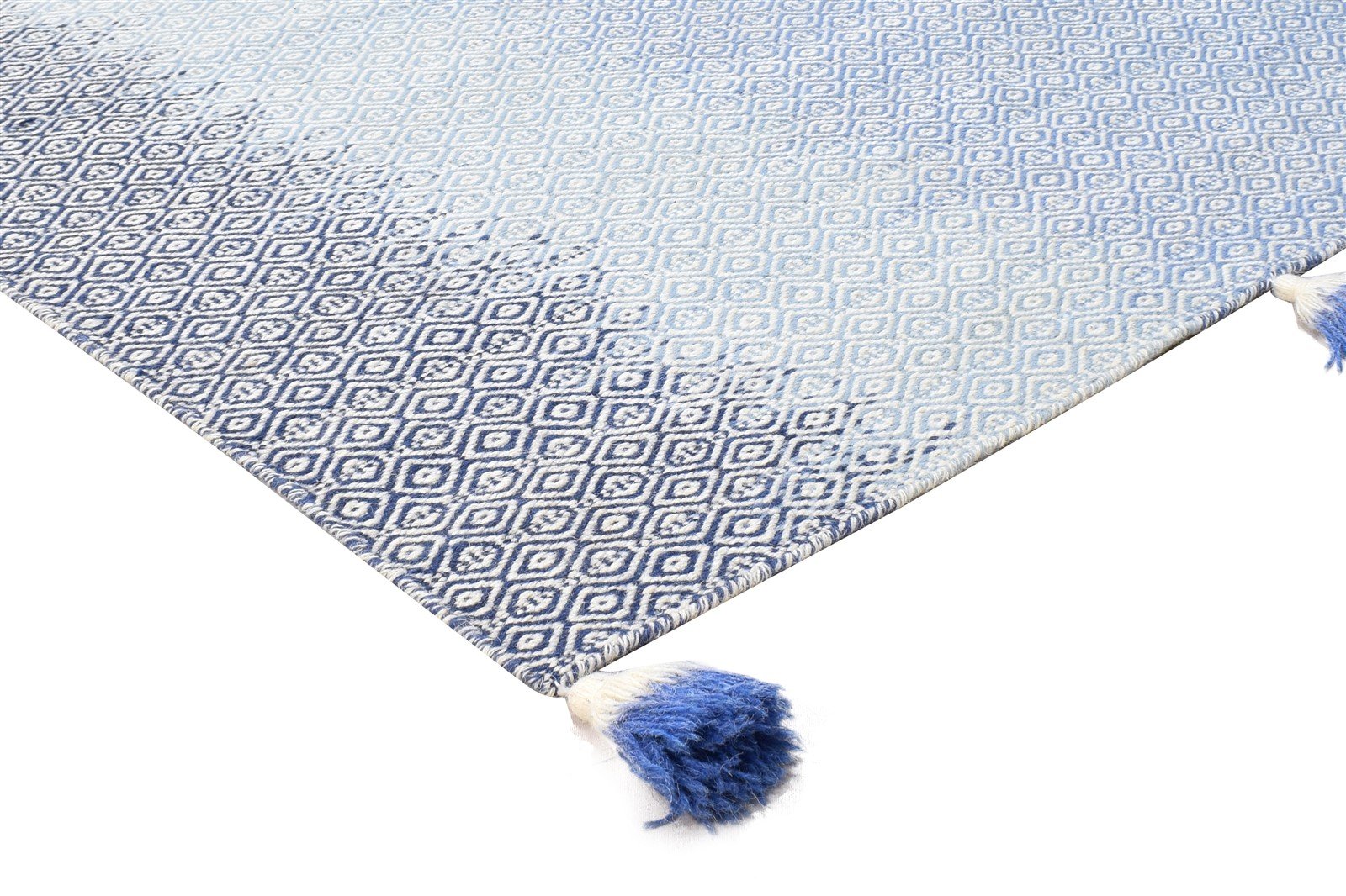 Dhurrie Grey Wool Rug 5' X 8' Modern Shibori Ombre Room Size Carpet Area Rug