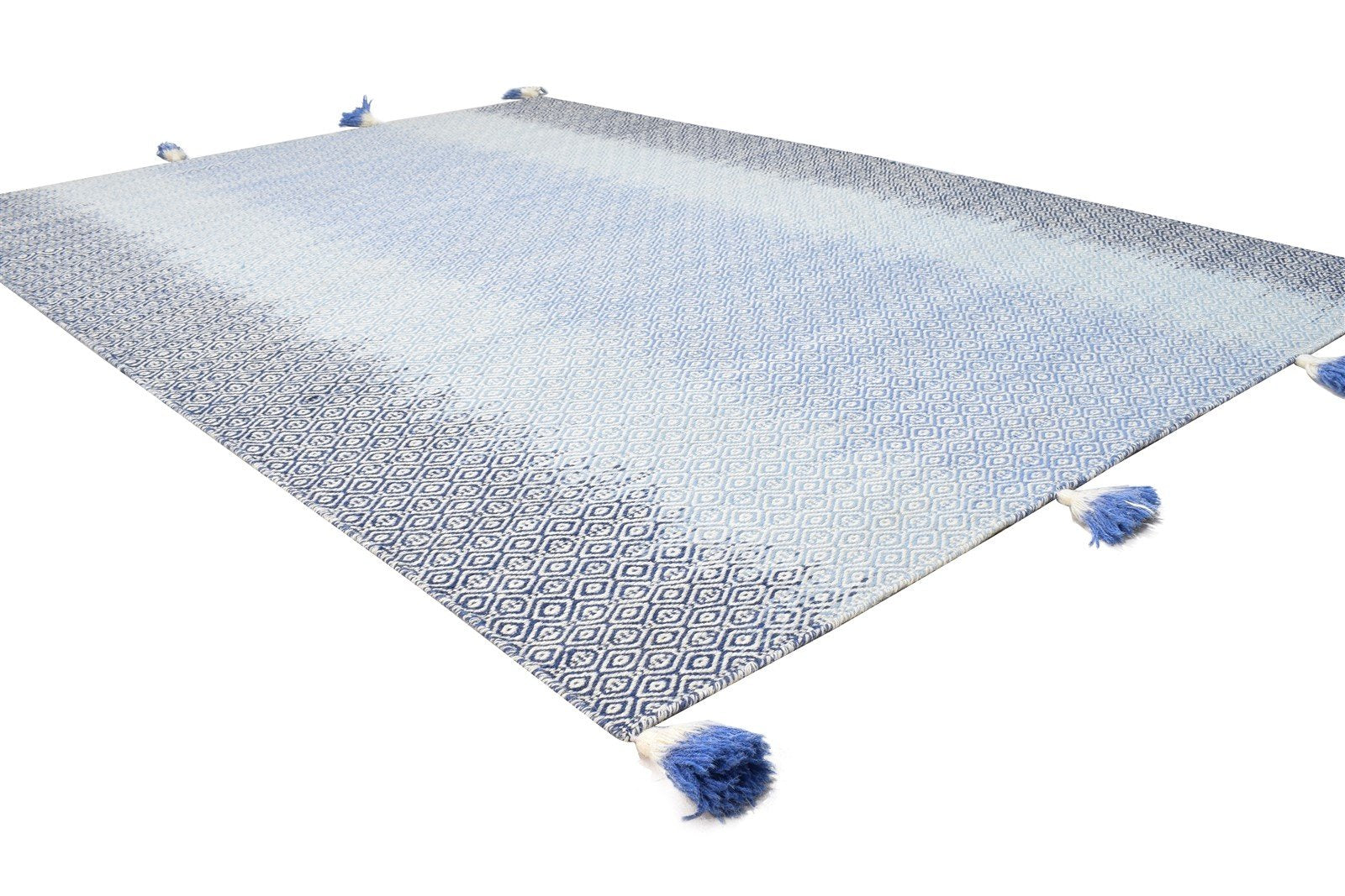 Dhurrie Grey Wool Rug 5' X 8' Modern Shibori Ombre Room Size Carpet Area Rug