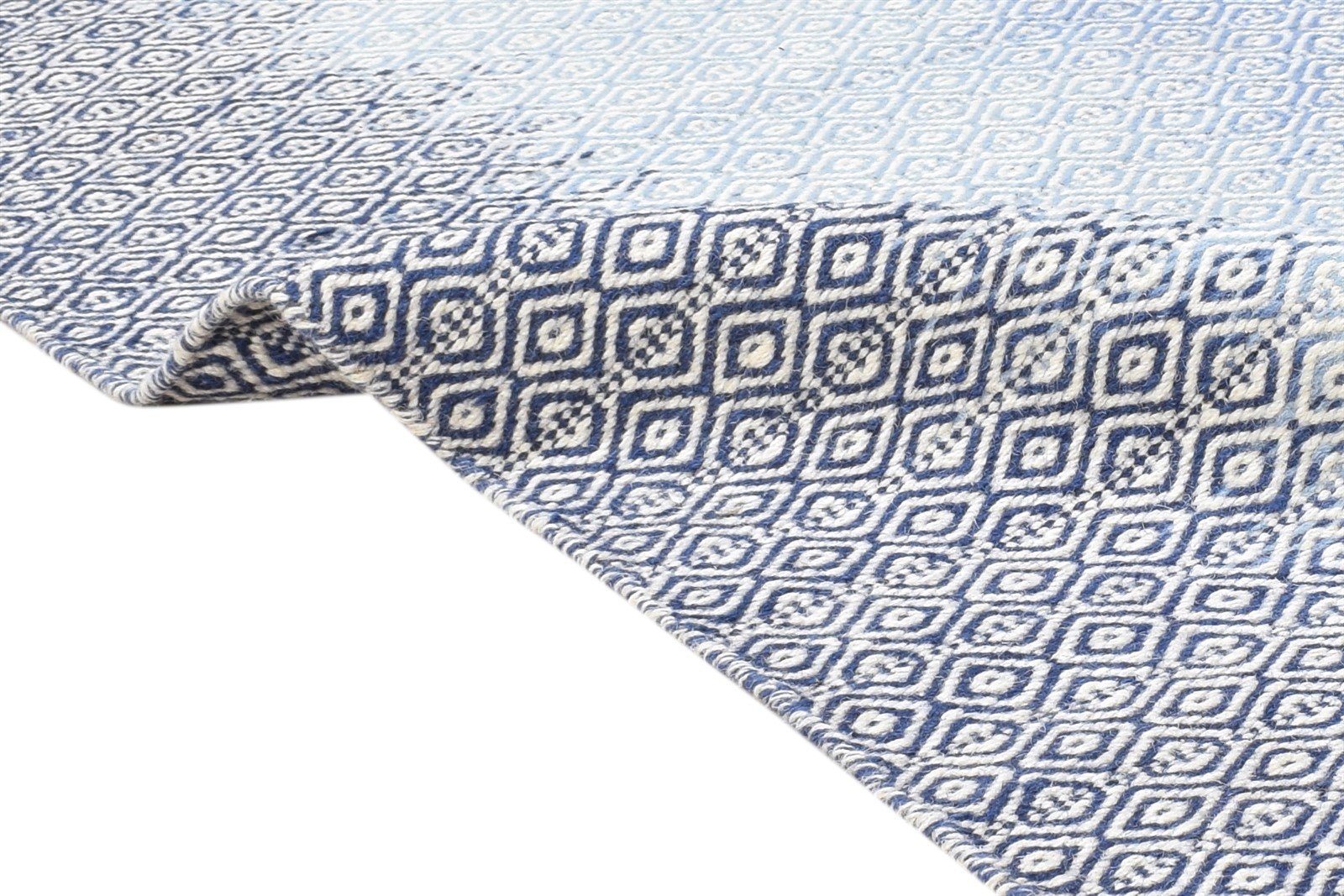 Dhurrie Grey Wool Rug 5' X 8' Modern Shibori Ombre Room Size Carpet Area Rug