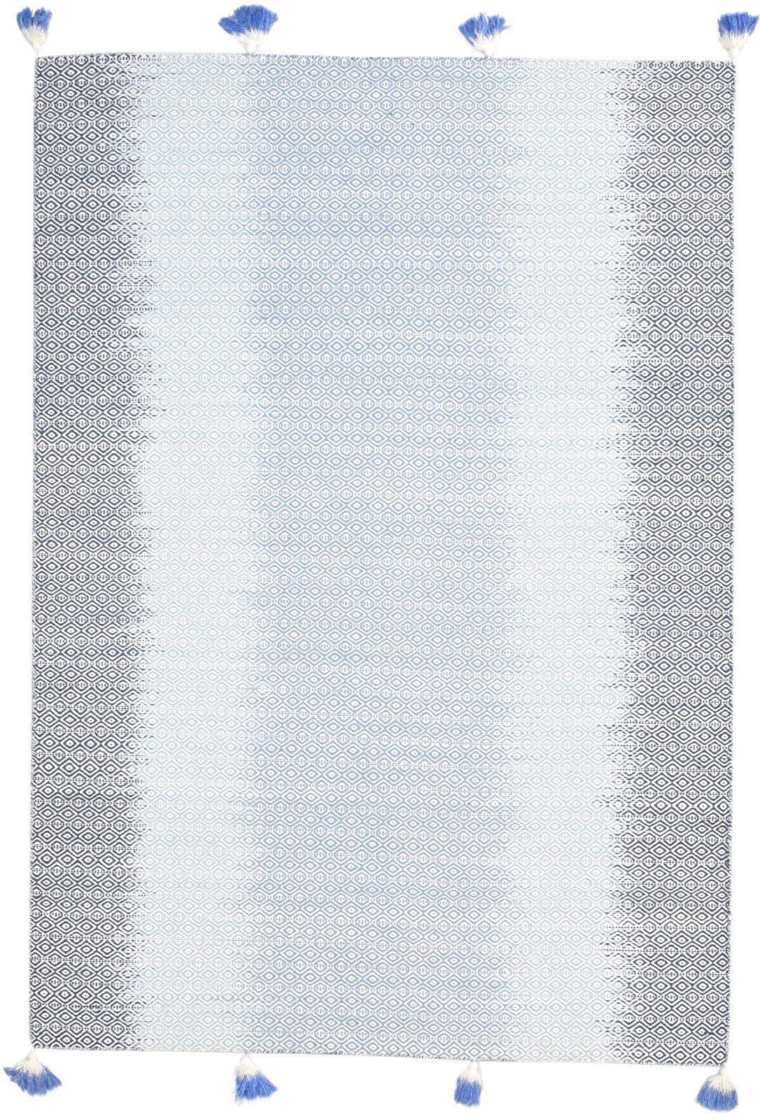 Dhurrie Grey Wool Rug 5' X 8' Modern Shibori Ombre Room Size Carpet Area Rug