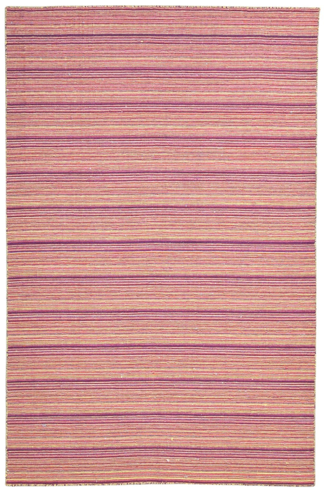 Wool Red Rug 5' X 8' Modern Handloom Scandinavian Striped Room Size Carpet Area Rug