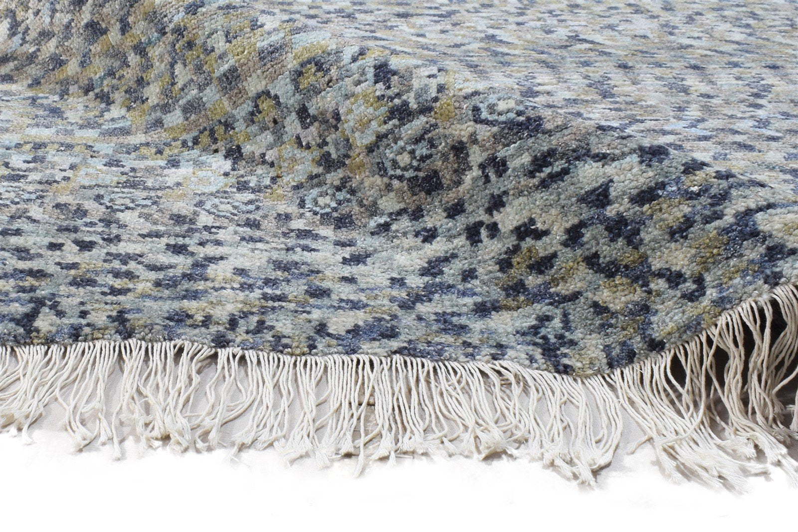 Wool Off-White Rug 8' X 10' Modern Hand Knotted American Abstract Large Carpet Area Rug