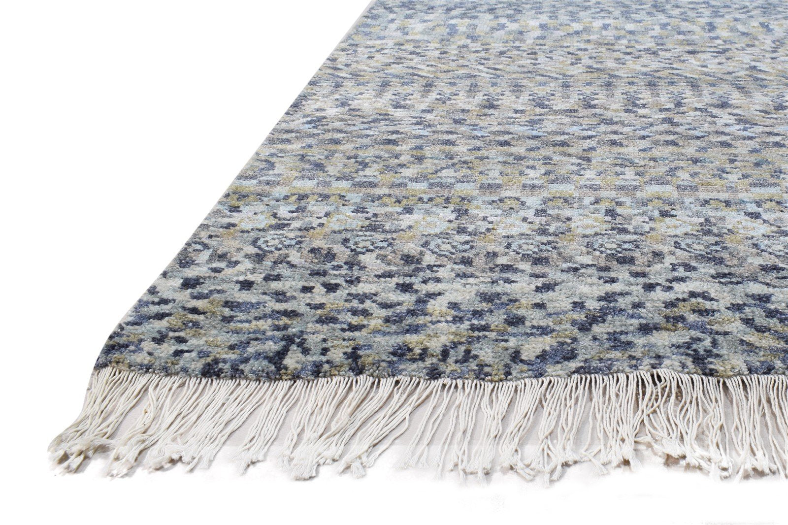 Wool Off-White Rug 8' X 10' Modern Hand Knotted American Abstract Large Carpet Area Rug
