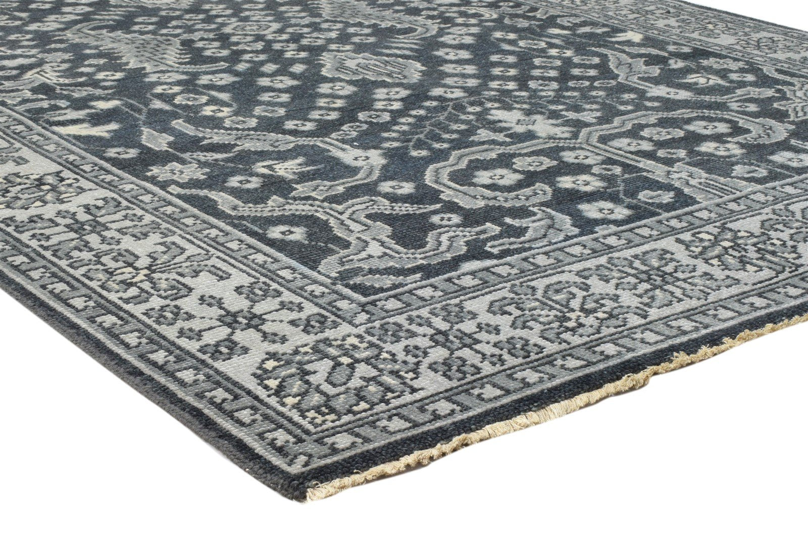 Black Wool Rug 6' X 9' Persian Hand Knotted Kazak Oriental Room Size Carpet Area Rug