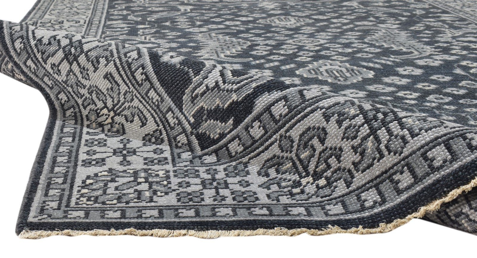 Black Wool Rug 6' X 9' Persian Hand Knotted Kazak Oriental Room Size Carpet Area Rug