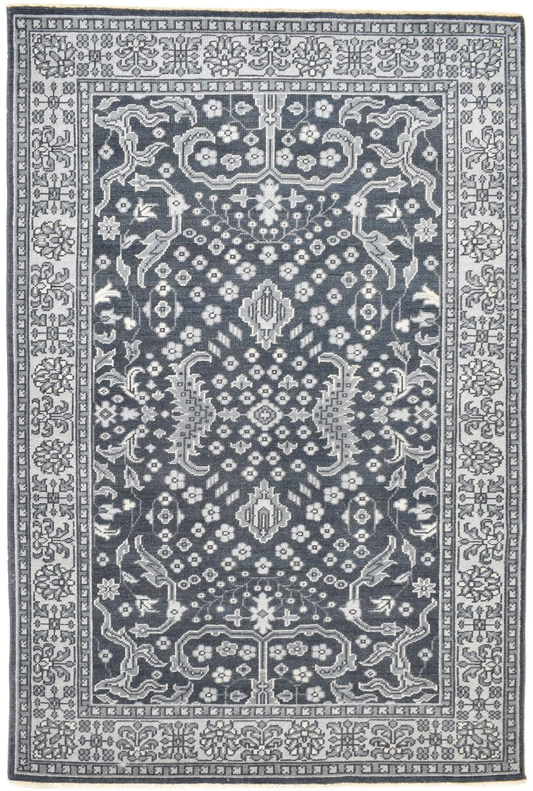 Black Wool Rug 6' X 9' Persian Hand Knotted Kazak Oriental Room Size Carpet Area Rug