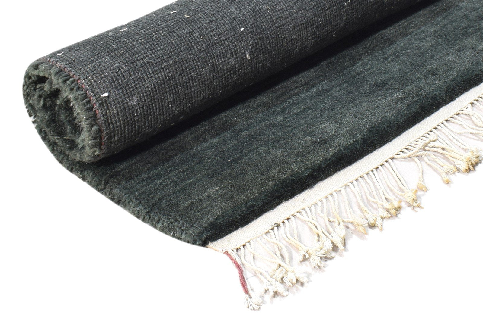Hand Knotted Charcoal Wool Rug 2' X 3' Modern Scandinavian Solid Small Carpet Area Rug