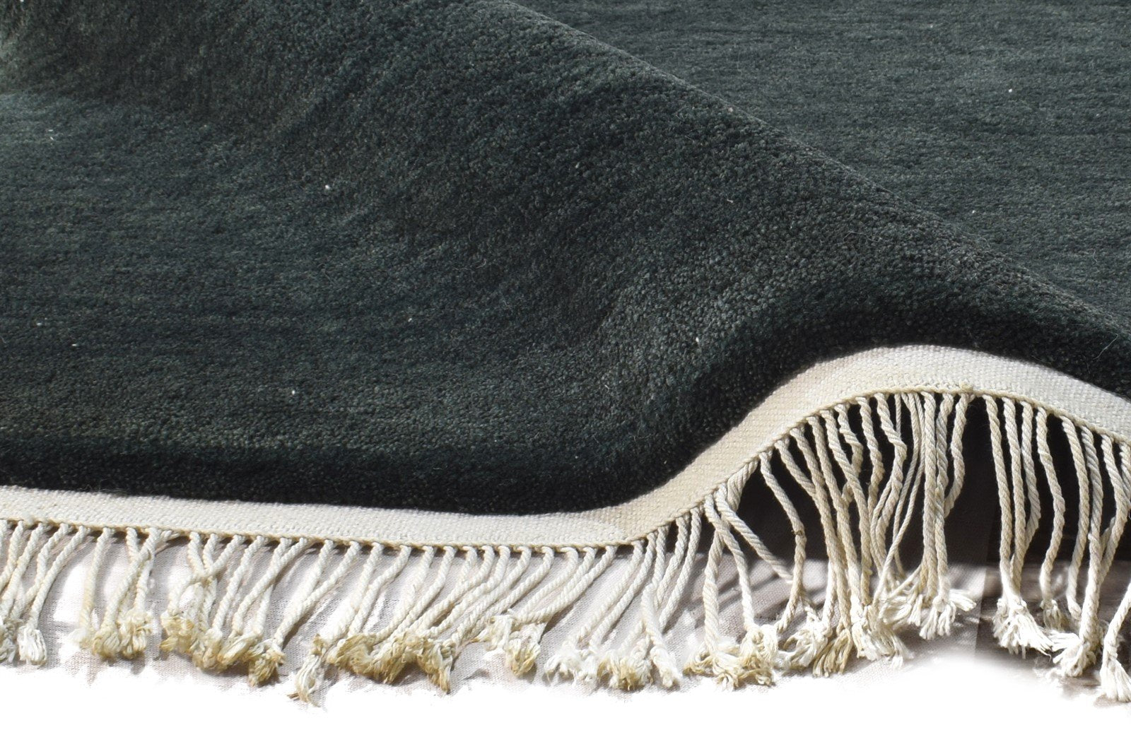 Hand Knotted Charcoal Wool Rug 2' X 3' Modern Scandinavian Solid Small Carpet Area Rug