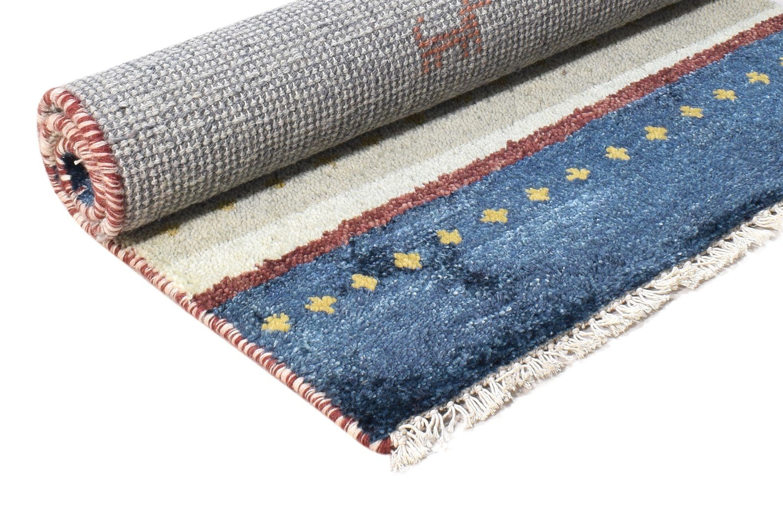 Hand Knotted Grey Wool Rug 2' X 3' Southwestern American Tribal Small Carpet Area Rug