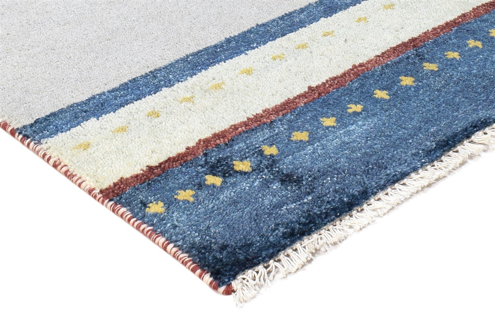 Hand Knotted Grey Wool Rug 2' X 3' Southwestern American Tribal Small Carpet Area Rug