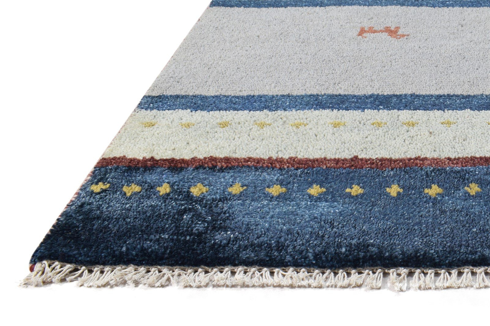 Hand Knotted Grey Wool Rug 2' X 3' Southwestern American Tribal Small Carpet Area Rug