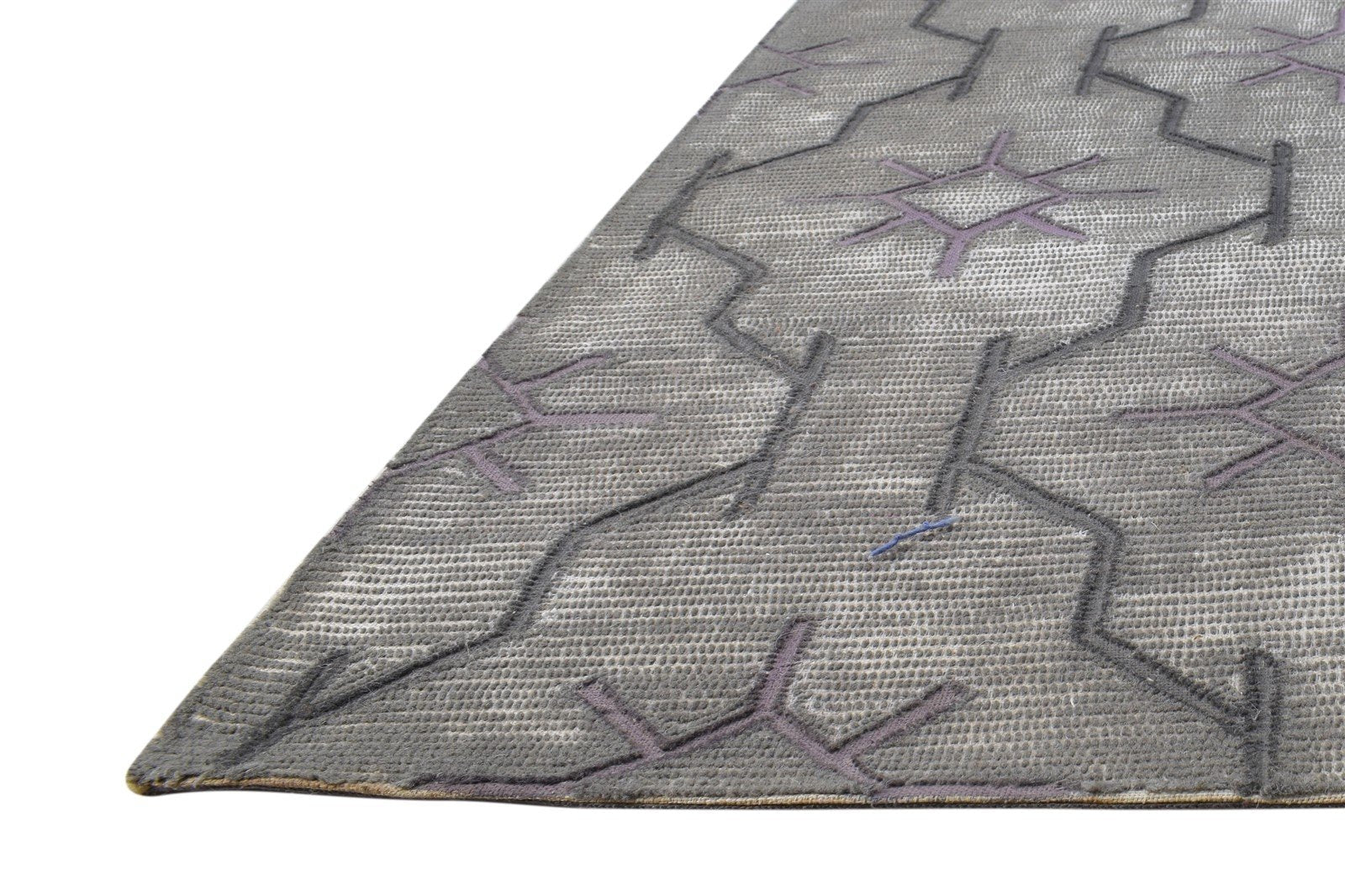 Hand Tufted Light Grey Wool Rug 5' X 8' Modern Moroccan Trellis Room Size Carpet Area Rug
